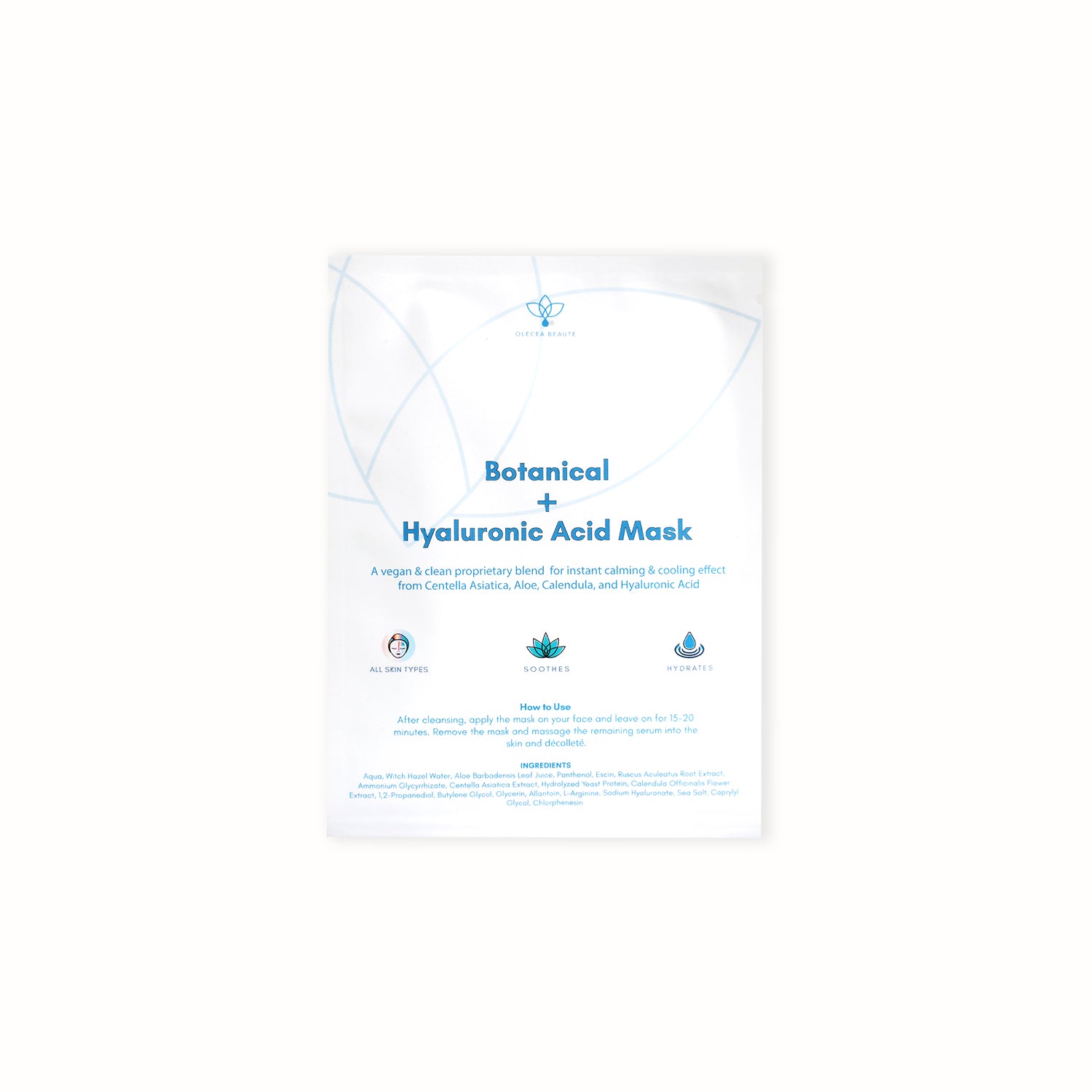 Botanical Hyaluronic Acid Face Mask - Hydrating & Nourishing Sheet Mask for Glowing Skin | Perfect for Daily Skincare & Spa Nights
