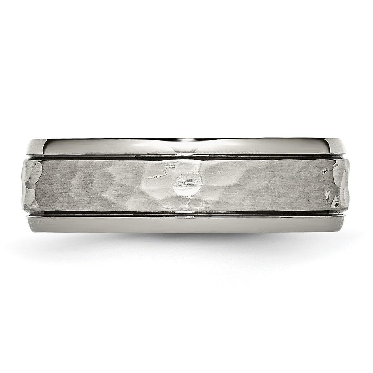 Titanium Hammered & Polished Band Ring for Women - Durable & Hypoallergenic Jewelry in Multiple Sizes (2mm-8mm) | Perfect for Everyday Wear, Weddings & Gift Giving