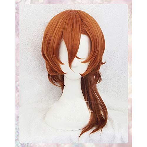 Junww Anime Bungo Stray Dogs Chuuya Nakahara Cosplay Wig for Men & Women - Halloween Party Costume Wig with Hairnet | Perfect for Cosplay, Anime Conventions & Themed Parties