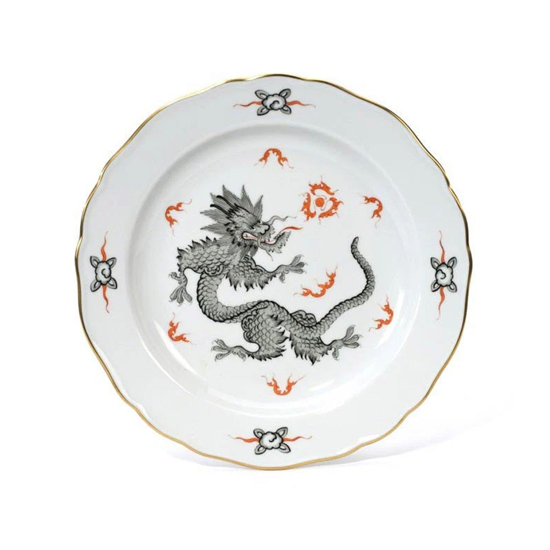 Elegant Black Salad Plate - Ming Dragon Design - Perfect for Dinner Parties, Restaurants & Home Decor