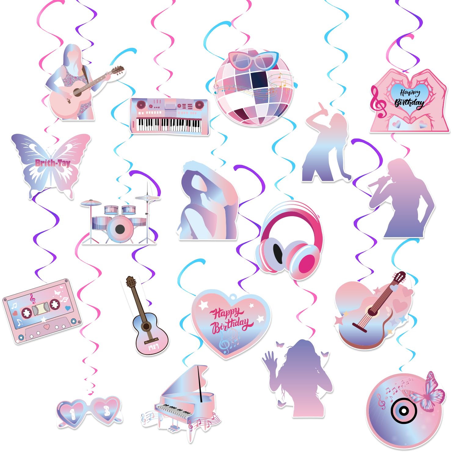 FMSAO Singer-Themed Birthday Party Decorations - Hanging Swirls & Party Supplies for Girls | Perfect for Birthday Celebrations, Baby Showers & Themed Events