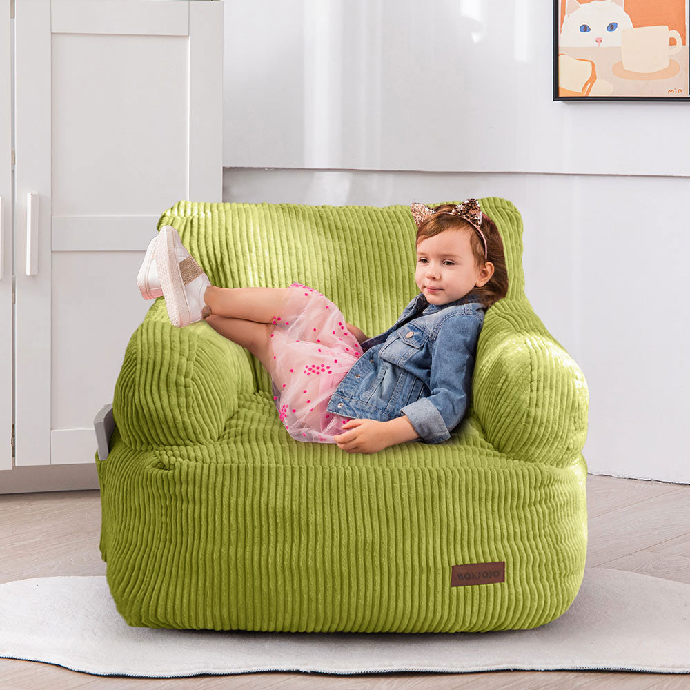 MAXYOYO Kids Bean Bag Chair - Soft & Comfortable Toddler Bean Bag Sofa with Removable Filler for Boys & Girls (Green) - Perfect for Playroom, Bedroom & Reading Nook