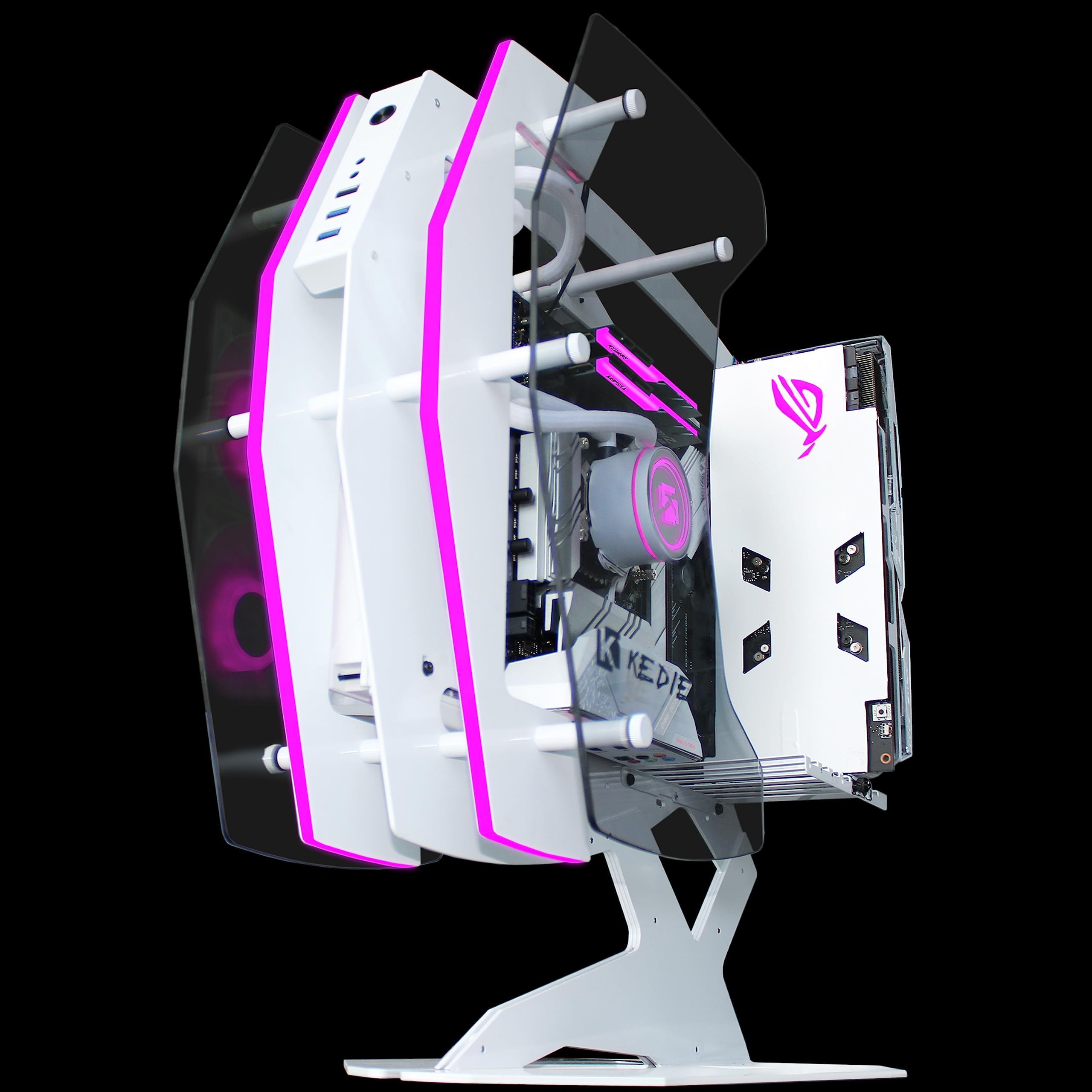 KEDIERS Innovative ATX Mid Tower PC Case - Tempered Glass Gaming Computer Case with 2 ARGB Light Boards & RGB Fans | Perfect for Gaming Rigs, Workstations & Custom PC Builds