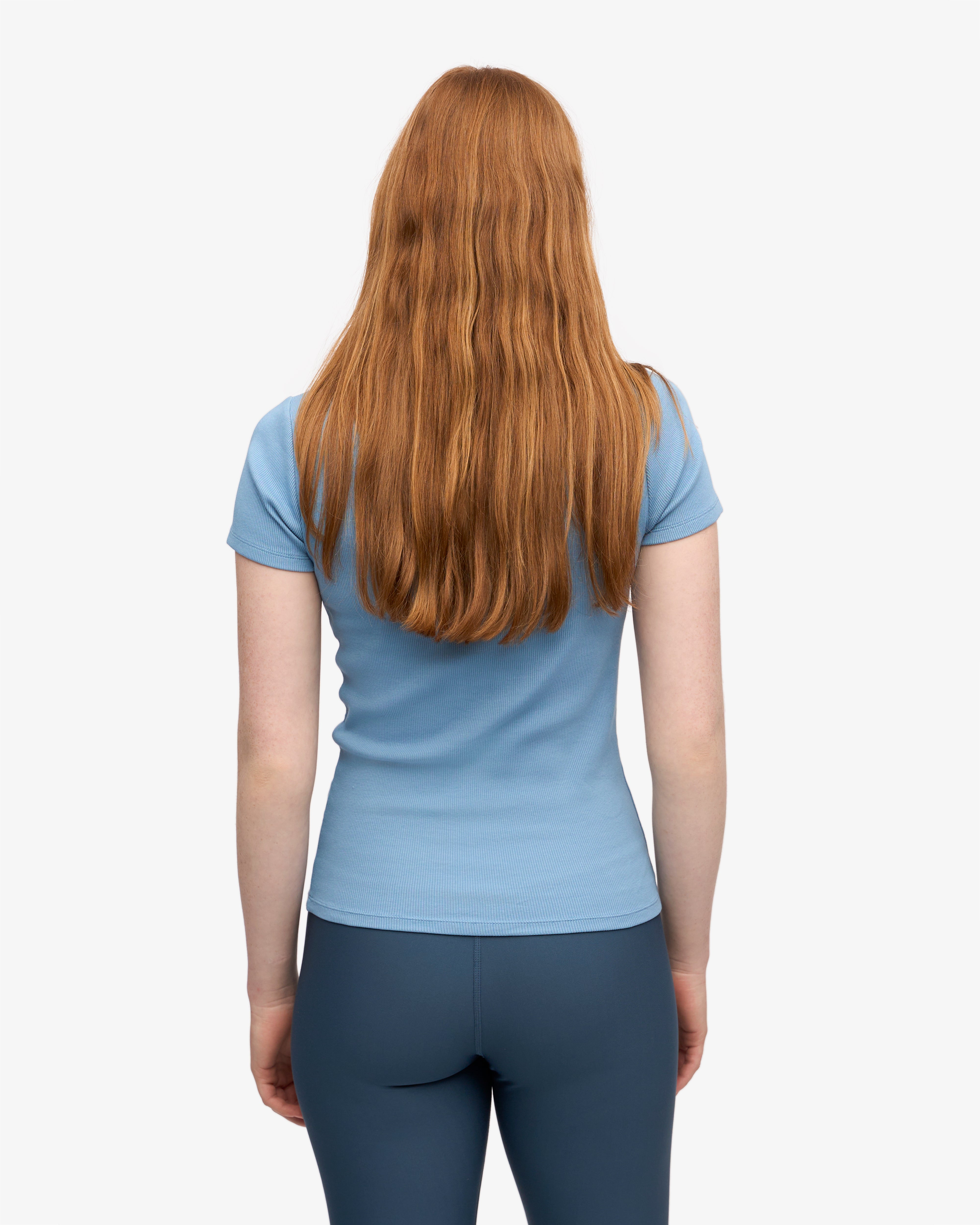 Organic Cotton Ribbed T-Shirt for Men - Soft & Comfortable Seaside Blue Tee - Perfect for Casual Wear, Beach Outings & Everyday Comfort