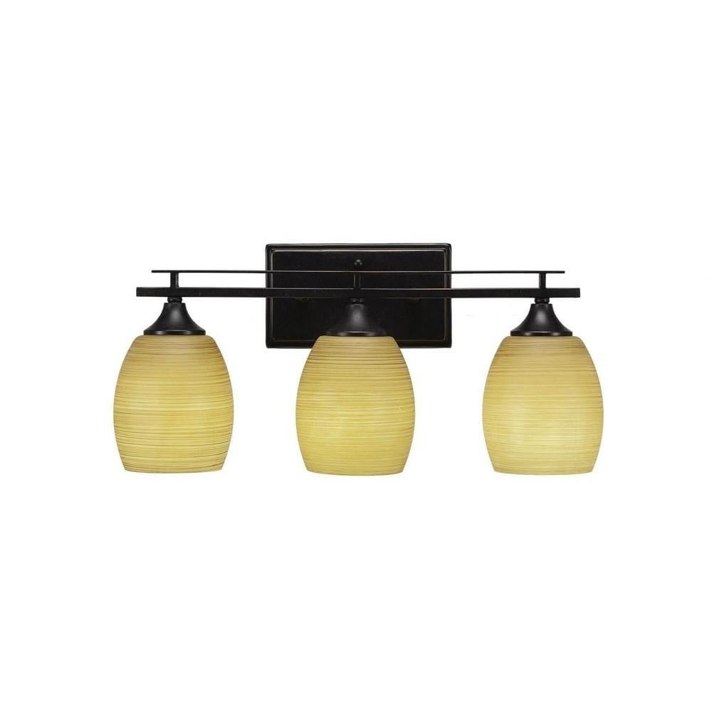 Toltec Lighting 133-DG-625 Uptowne 3-Light Bathroom Vanity Bar with 5