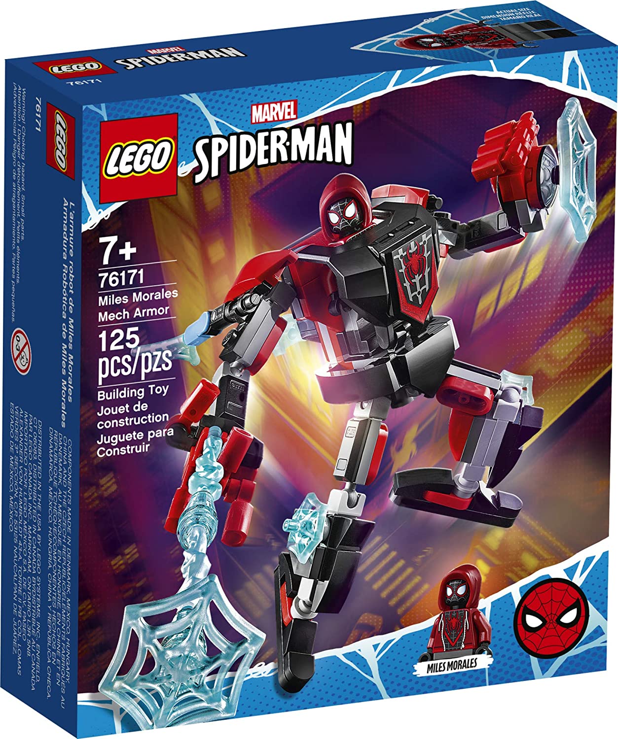 LEGO Marvel Miles Morales Spiderman Mech Armor Set 76171 - Superhero Building Toy for Kids & Collectors - Perfect for Creative Play & Display