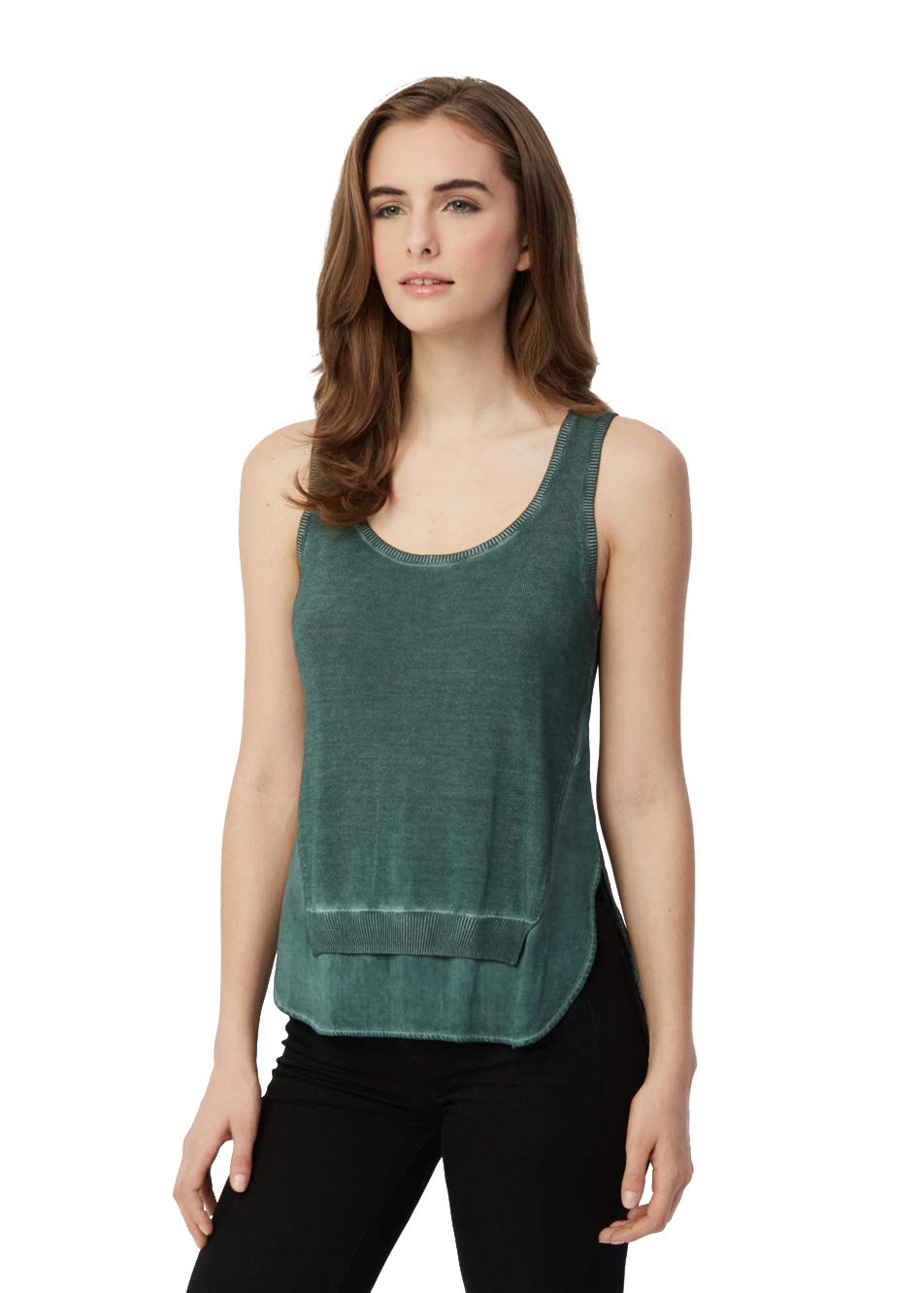 525 America Women's Wave Wash Scoop Neck Tank Top - Soft Casual Summer T-Shirt for Beach, Travel & Everyday Wear