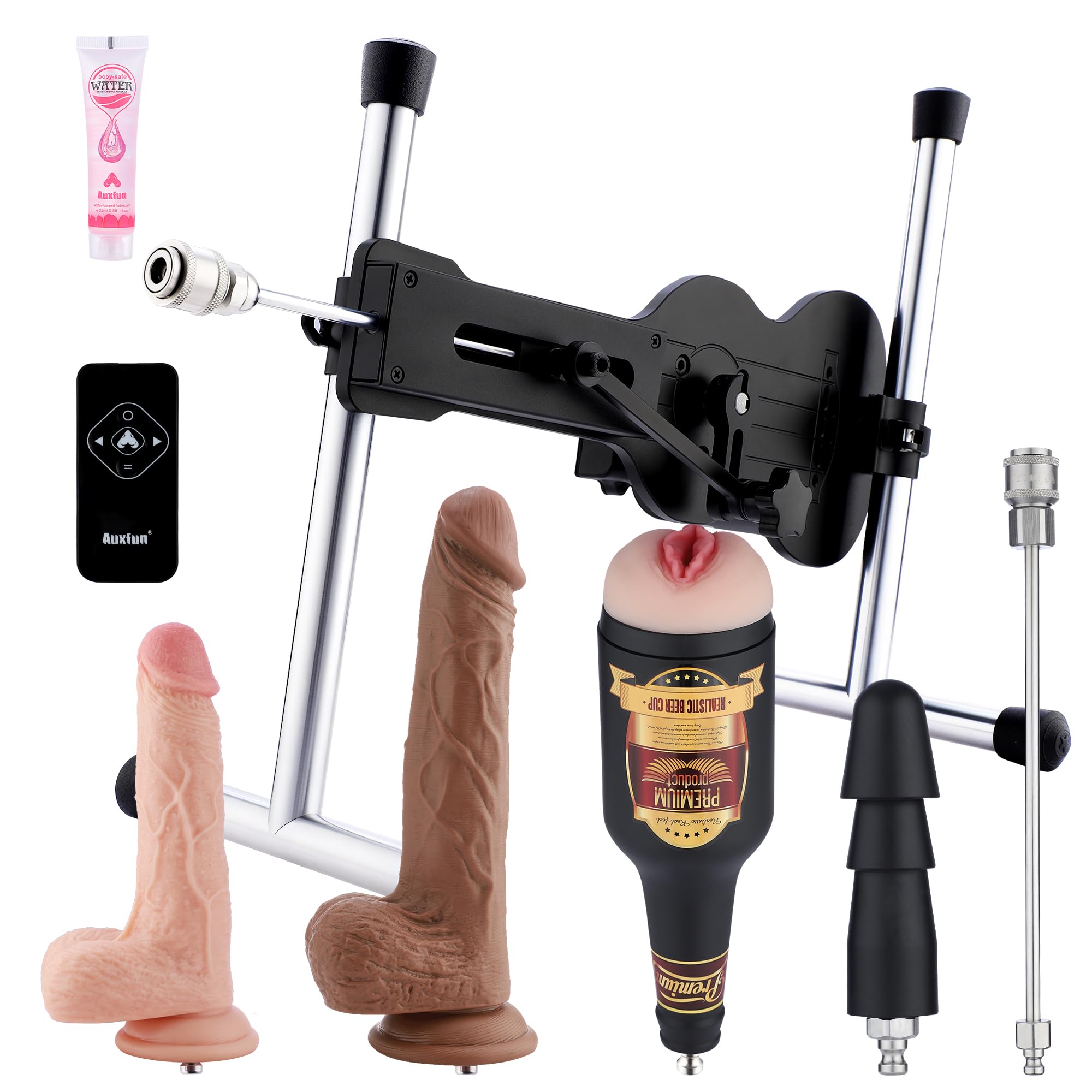 AUXFUN Thrusting Sex Machine for Men & Women - Premium Vac-U-Lock Dildo Adapter with 5 Attachments, Remote Control Adult Toy for Couples & Solo Play - Enhance Intimacy in Bedroom & BDSM Scenes