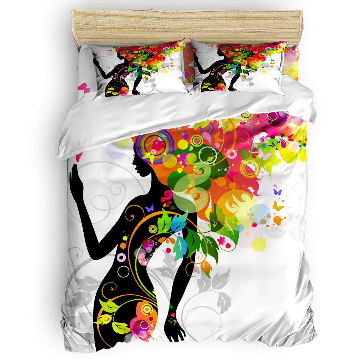 Yogaly 4-Piece Full Size Bedding Set - Soft Butterfly Printed Bed Sheets, Duvet Cover, Flat Sheet & Pillowcases for Adults, Teens, Kids & Baby Girls | Perfect for Nursery, Bedroom Decor & Gift Giving