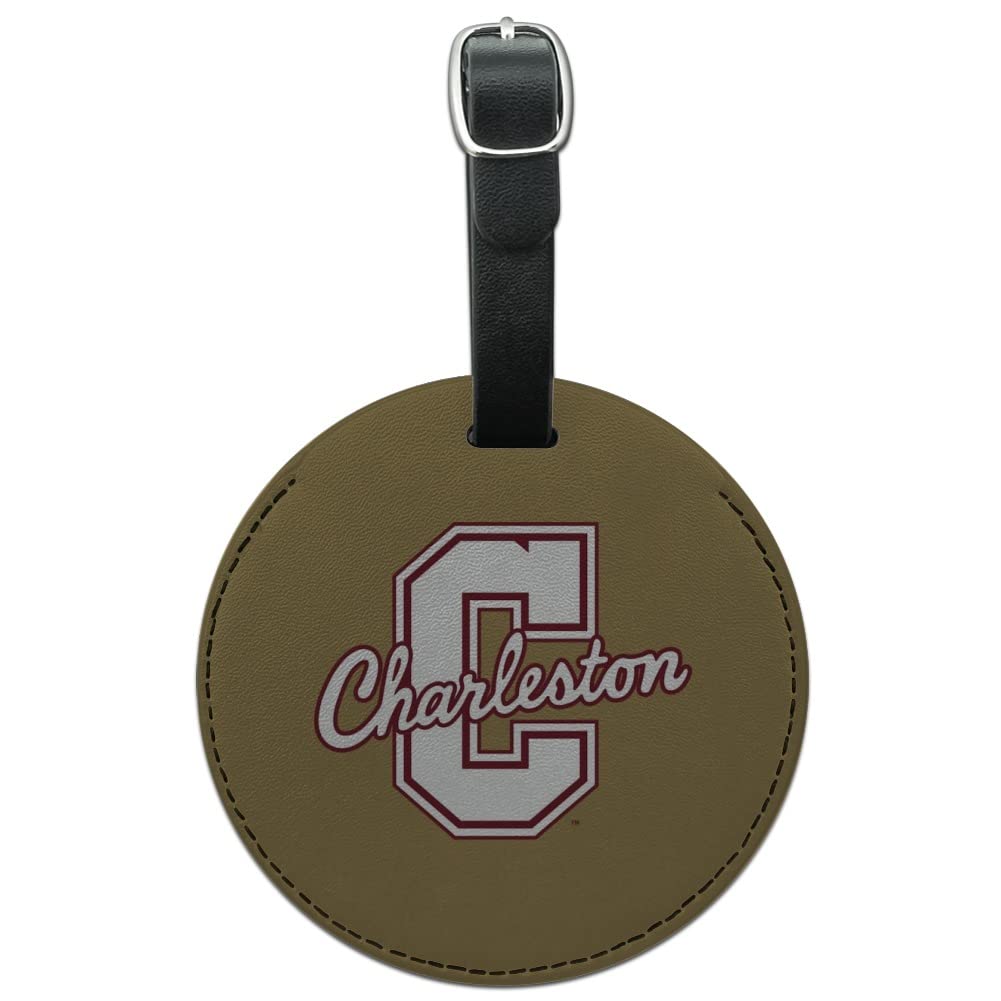 College of Charleston Themed Leather Luggage Tag - Personalized Carry-On ID Tag for Travel Bags | Perfect for Students, Alumni & Travel Enthusiasts
