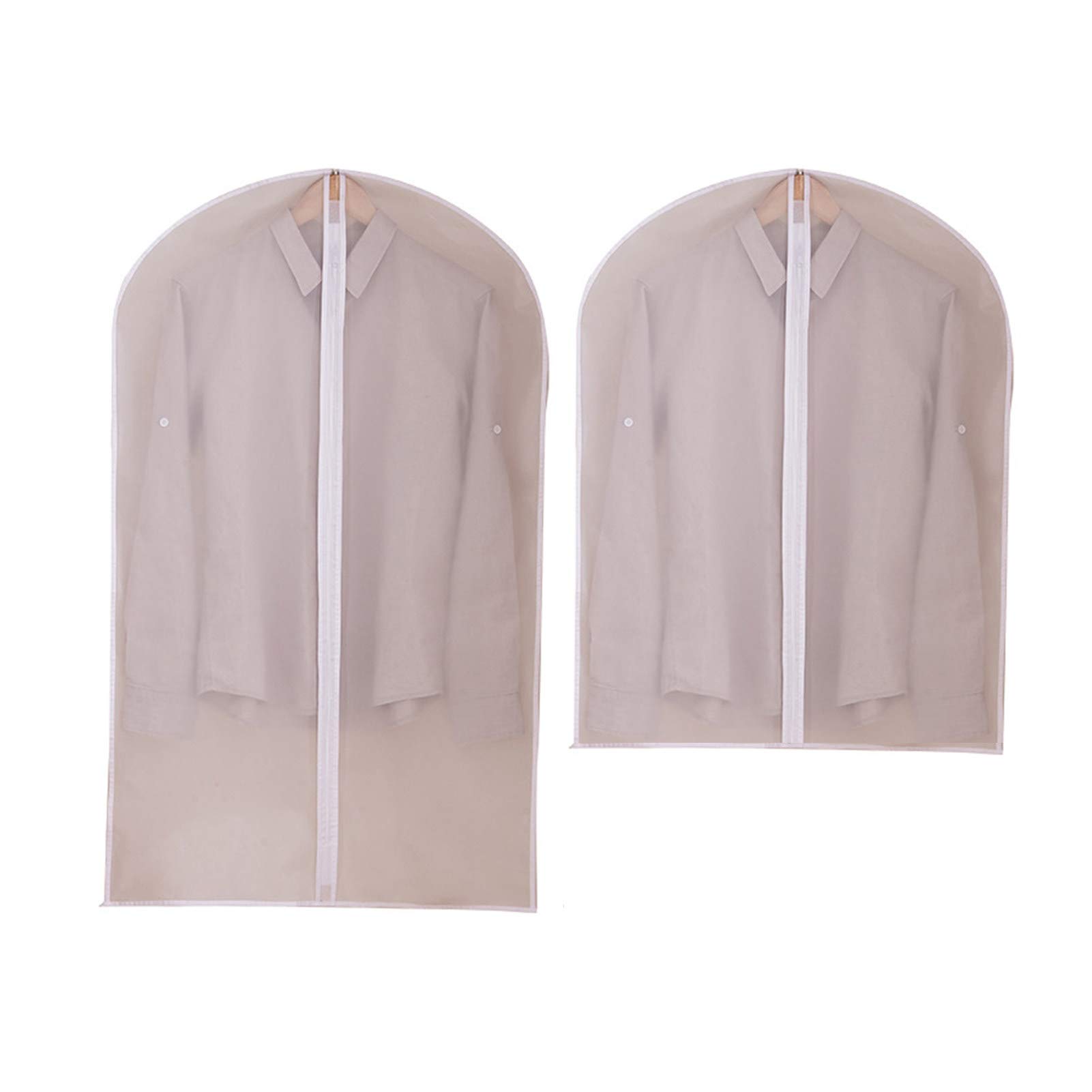 2Pcs Clothes Protector Set - Translucent Top Opening Design, Soft Dust Cover for Coats & Jackets | Perfect for Closet Organization & Travel Packing