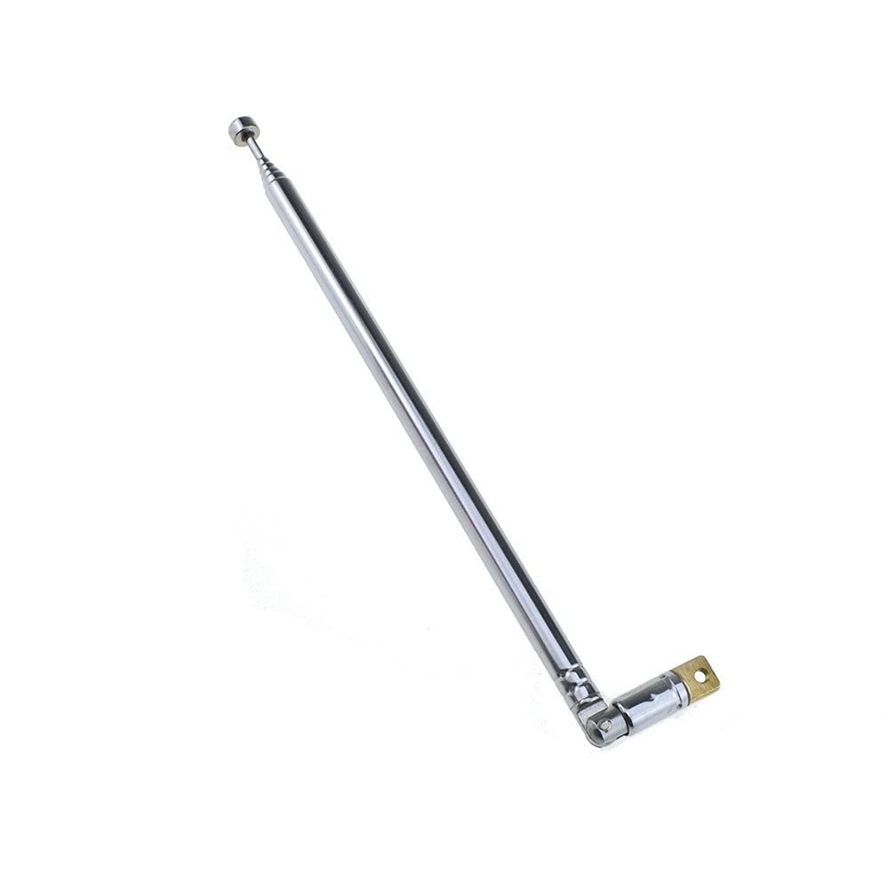 6 Section Telescopic Replacement Antenna 64cm Vertical Universal Aerial - Easy to Install, Enhanced AM/FM/TV/Radio Reception, Stainless Steel Construction (1 Pack) - Perfect for Home, Car, Office & Outdoor Portable Radios