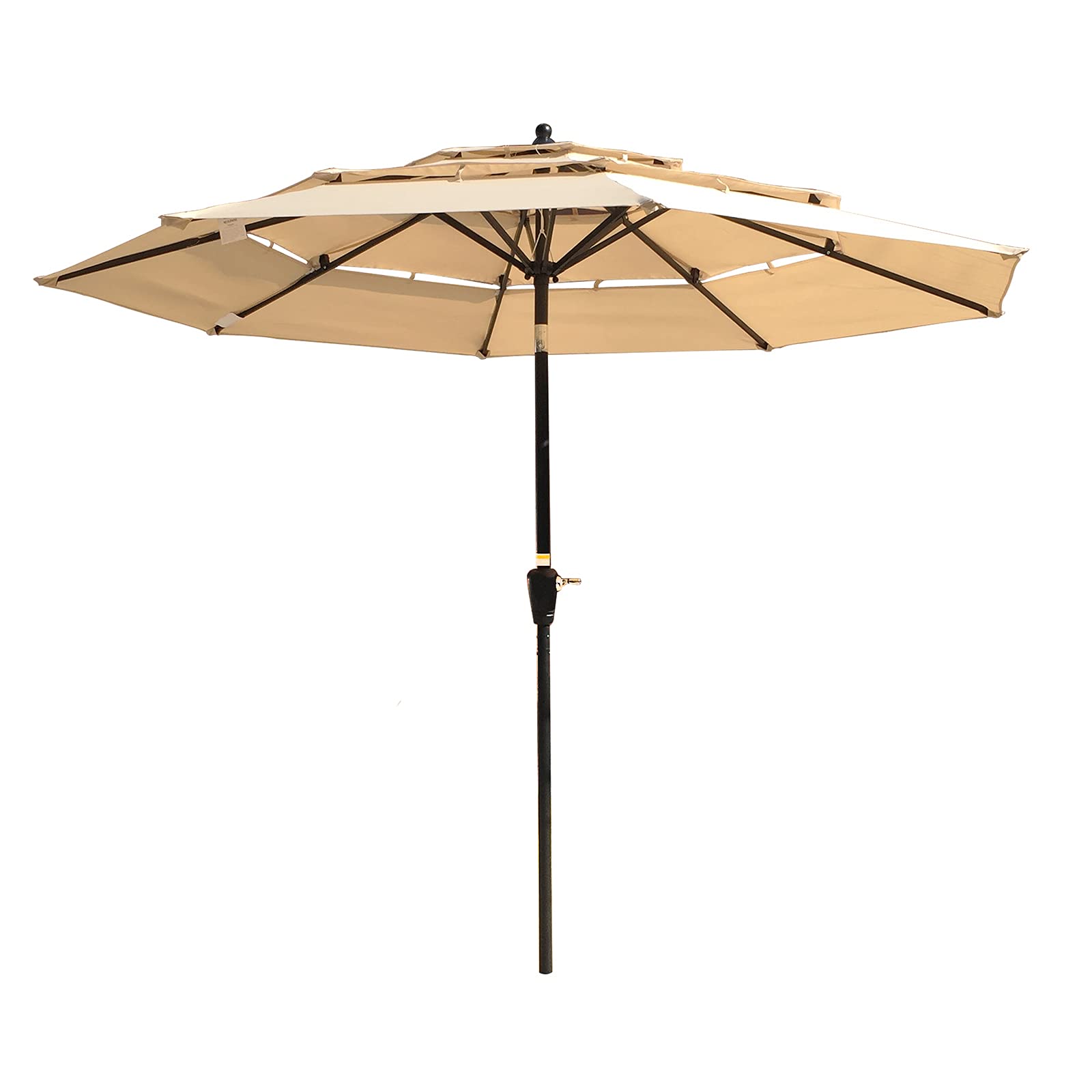 9-Foot Three-Layer Windproof Outdoor Patio Umbrella with Easy Crank & Tilt - Perfect for Garden, Deck, Backyard, Poolside Sun Protection & Outdoor Relaxation