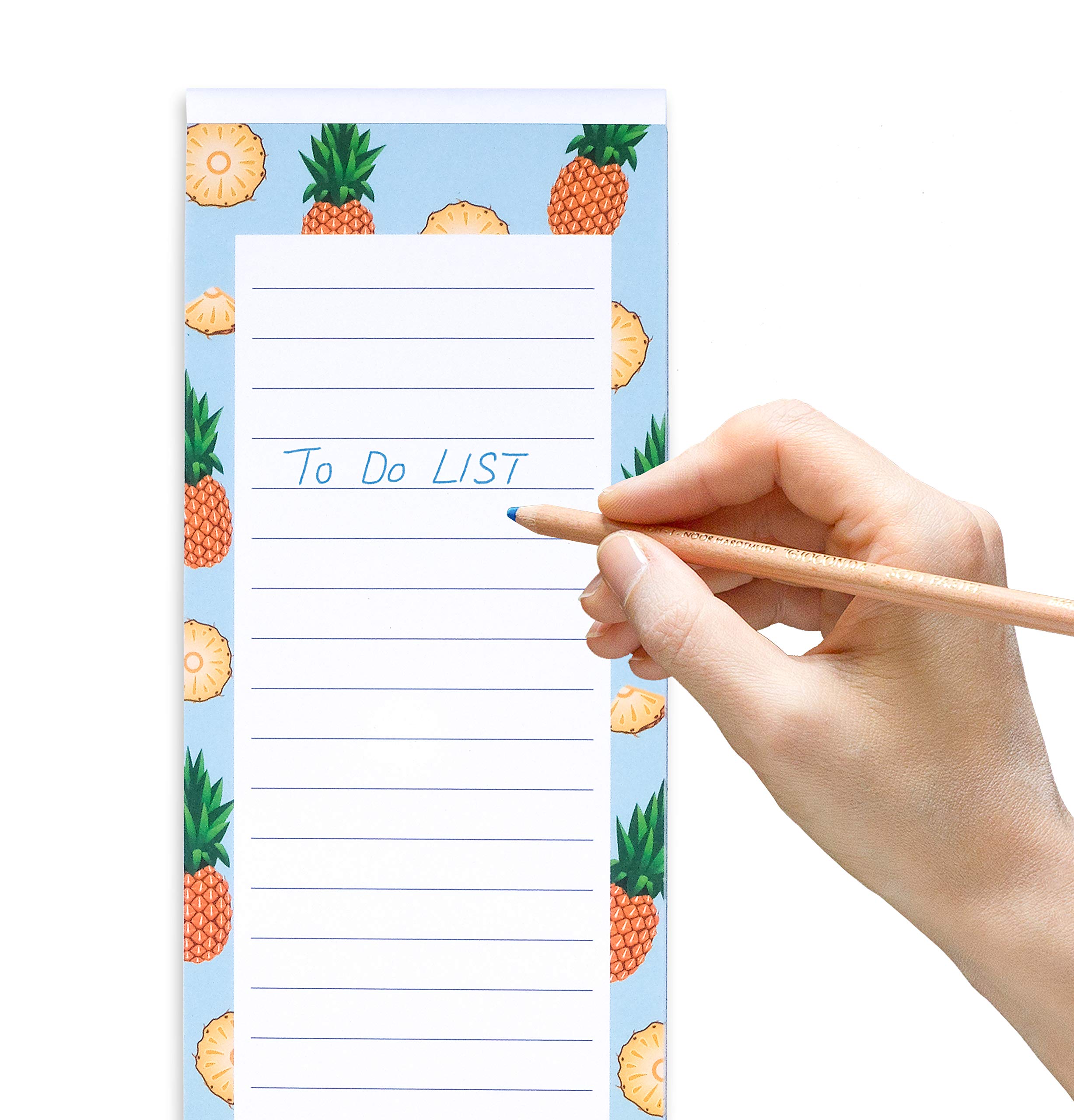 8 Pack Magnetic Notepads for Grocery, Shopping & To-Do Lists - Strong Magnetic Back, Realistic Fruit Designs, 25 Sheets per Pad, 7.5 x 3.5 Inch - Perfect for Fridge, Office & Home Organization