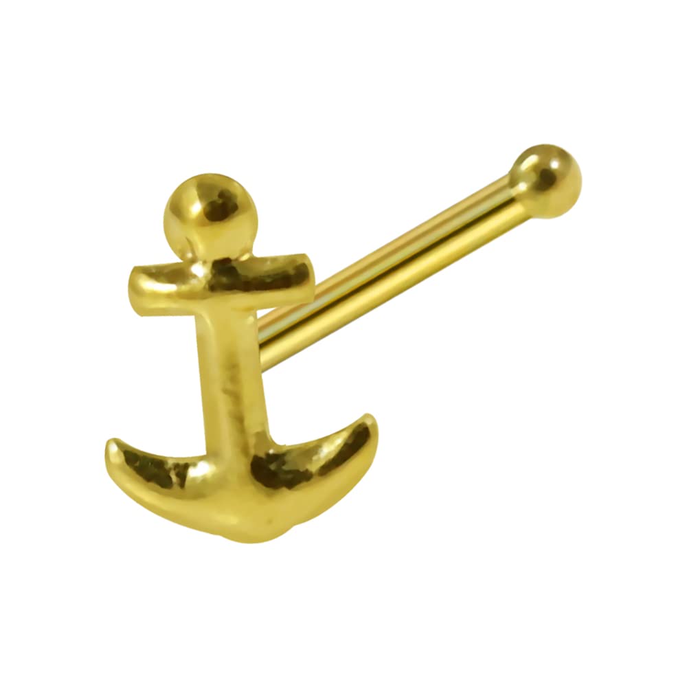9K Solid Yellow Gold Nose Ring - Dainty 22 Gauge Nose Bone Stud - Hypoallergenic & Comfortable - Perfect for Everyday Wear, Special Occasions & Gifts