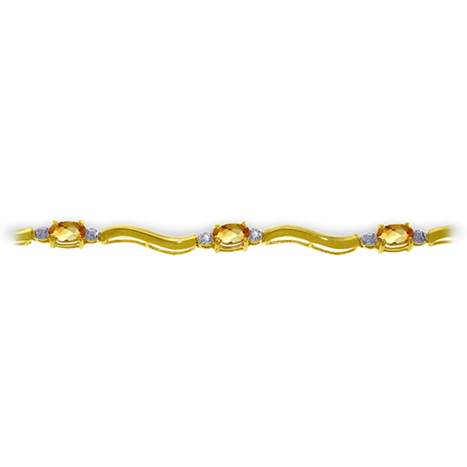 14K Solid Gold Tennis Bracelet with 2.01 Carat Diamond & Citrine - Galaxy Gold GG Collection | Elegant Jewelry for Women, Perfect for Weddings, Parties & Special Occasions