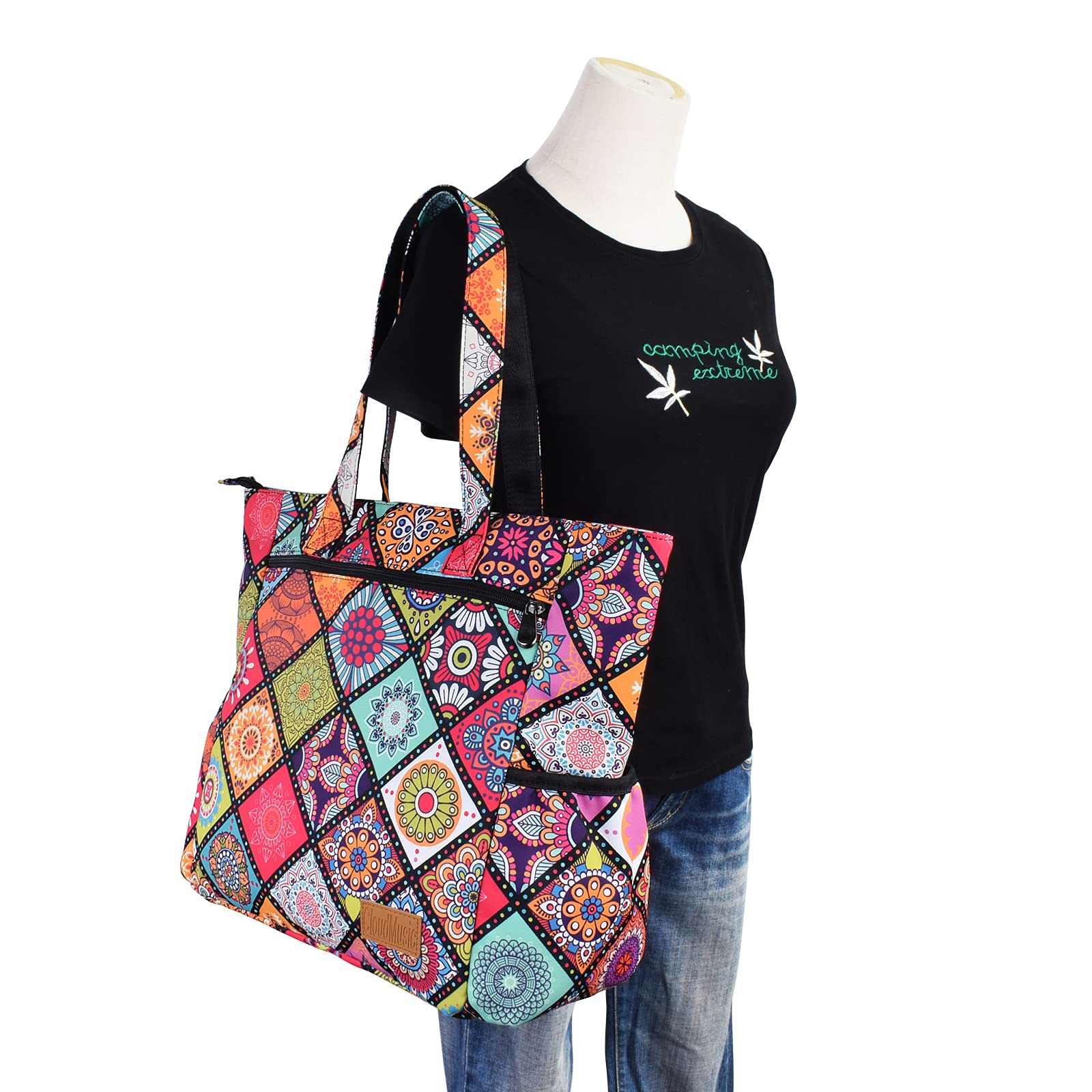 CLOUDMUSIC Large Waterproof Shoulder Tote Bag for Women - Perfect for Nurses, Teachers, Work, Gym, Travel & Beach - Spacious & Durable Everyday Carryall