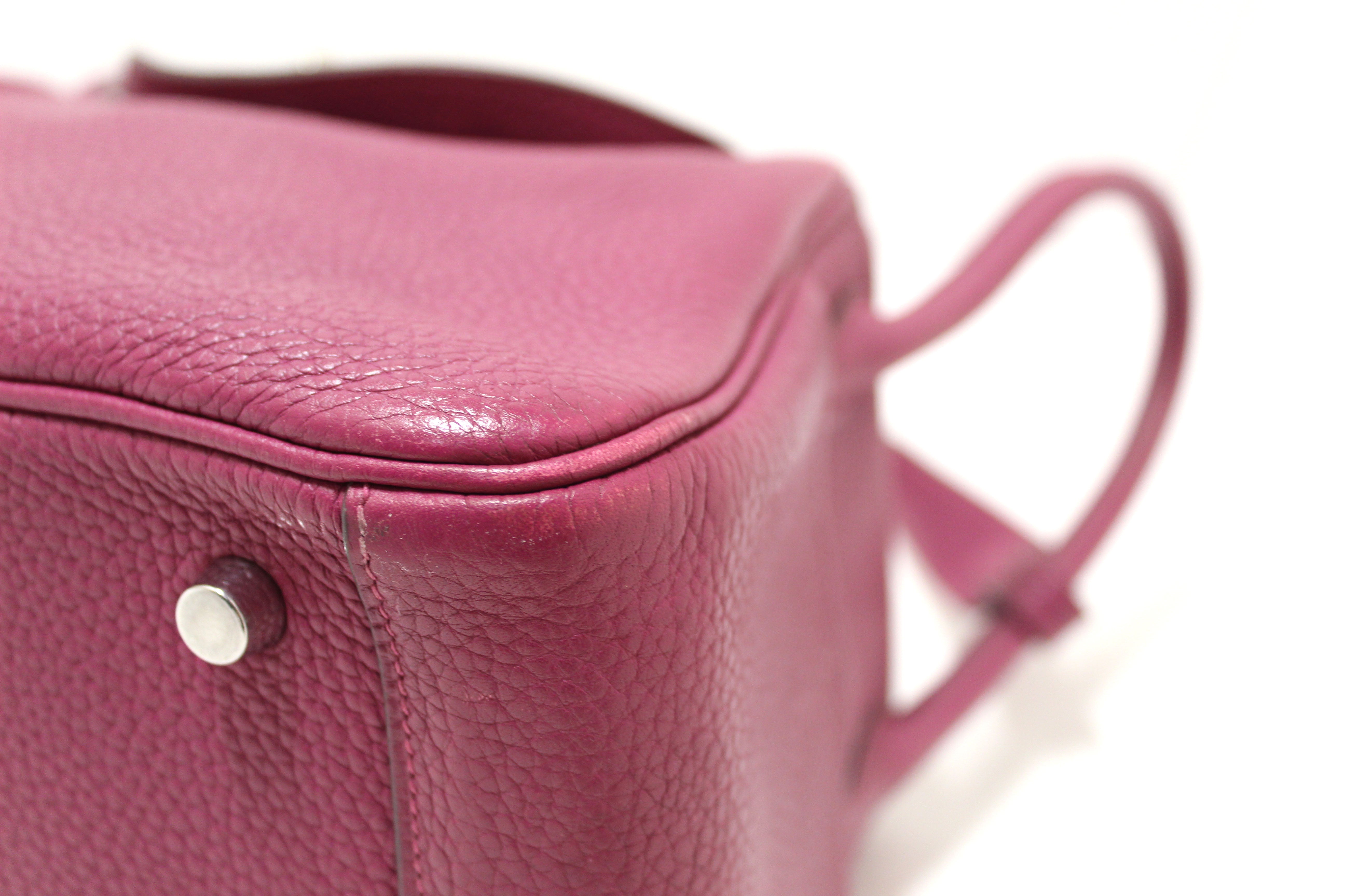 Authentic Hermes Rose Purple Togo Leather Lindy 26 Handbag & Shoulder Bag - Luxury Designer Purse for Women, Perfect for Work, Travel & Special Occasions