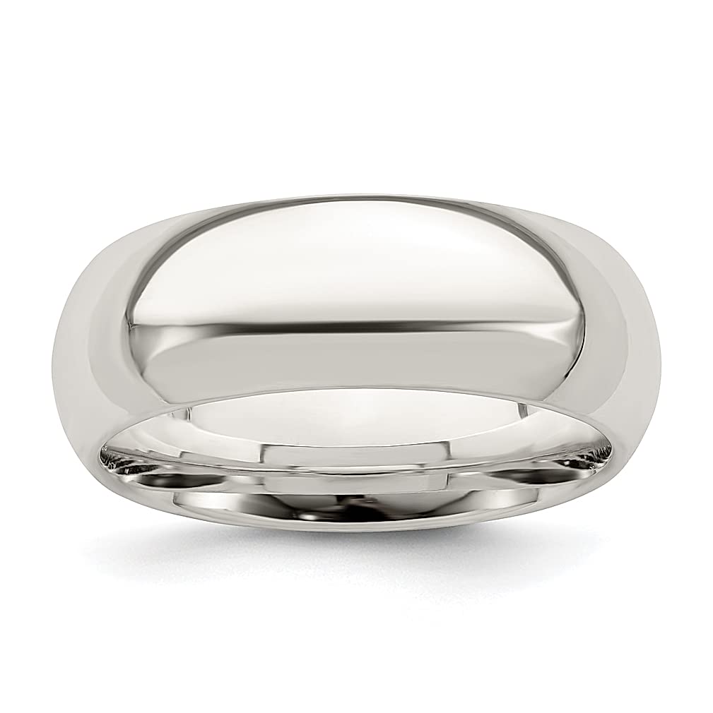 925 Sterling Silver 7mm Comfort Fit Size 10.5 Wedding Band Ring - Classic Domed Women's Fine Jewelry - Elegant Bridal Ring, Anniversary Gift for Her - Perfect for Weddings, Engagements & Special Occasions