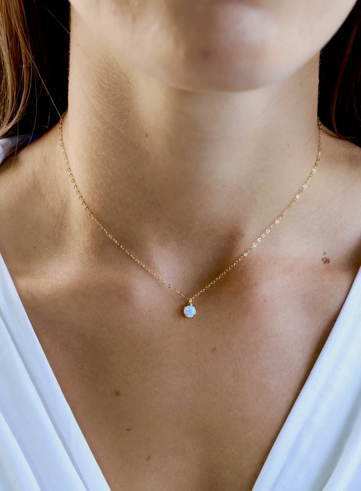 Opal Drop Necklace - Elegant Gemstone Jewelry for Women, Perfect for Weddings, Parties & Special Occasions