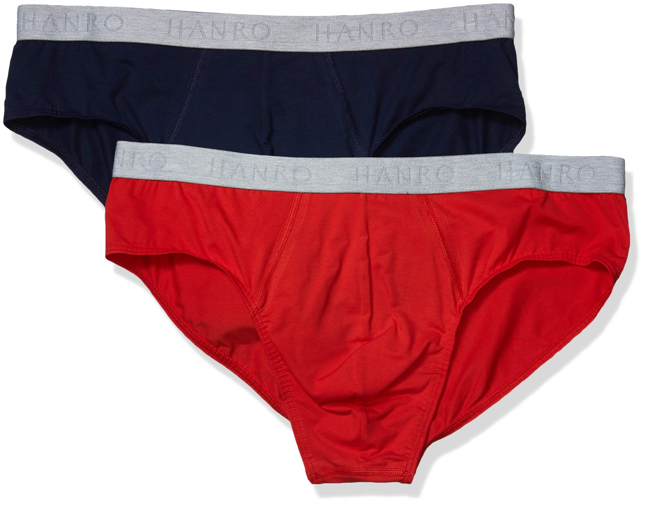 HANRO Men's Cotton Briefs Underwear 2-Pack - Soft Breathable Boxer Briefs for Everyday Comfort & Active Lifestyle