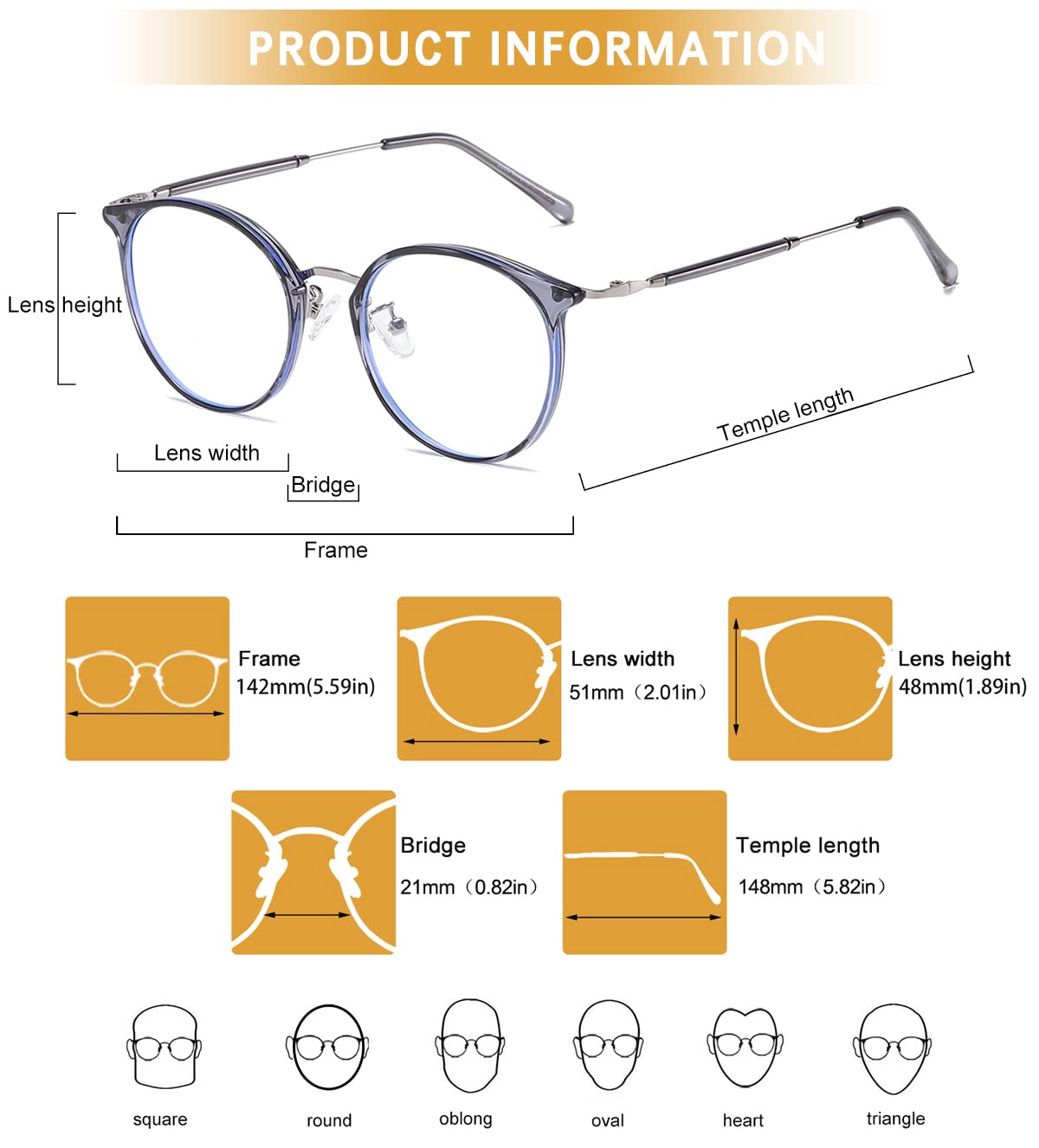 DUCO Blue Light Blocking Glasses for Women & Men - Computer Eyewear for Office & Gaming
