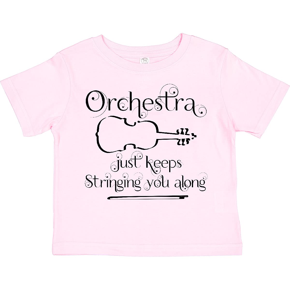 Inktastic Orchestra String Along Toddler T-Shirt - Cute Music Themed Baby Tee for Boys & Girls - Perfect for Concerts, Music Classes & Playdates