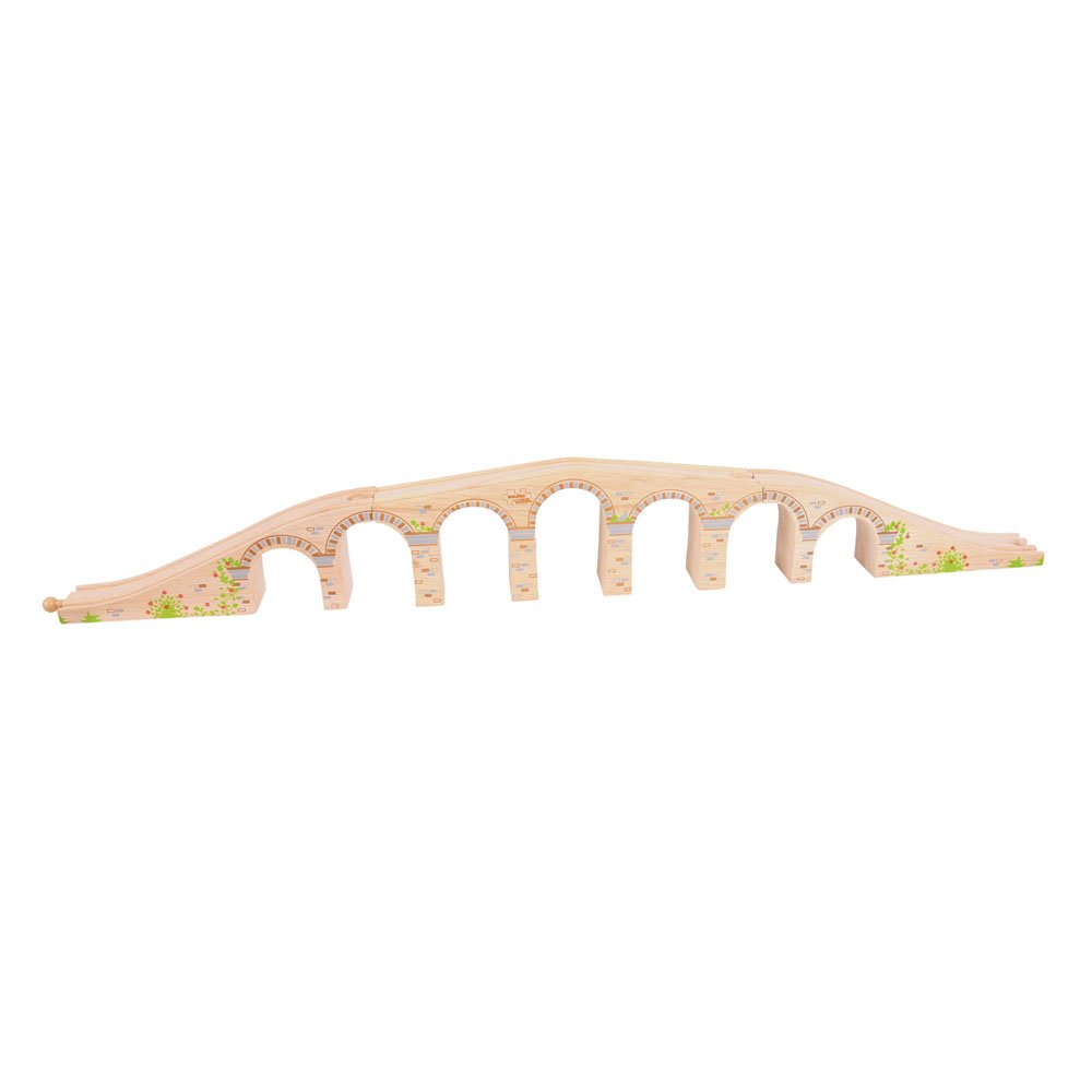 Bigjigs Rail Ribblehead Viaduct Wooden Train Bridge - 7 Arch Bridge for Wooden Railway Sets | Durable Wooden Train Track Accessories | Perfect for Kids' Playrooms, DIY Train Layouts & Educational STEM Toys