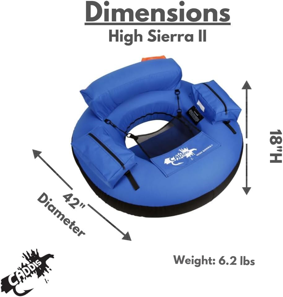 Caddis Sports High Sierra II Inflatable Fishing Float Tube - Lightweight & Durable for Fly Fishing, River & Lake Angling | Perfect for Outdoor Adventures & Water Sports
