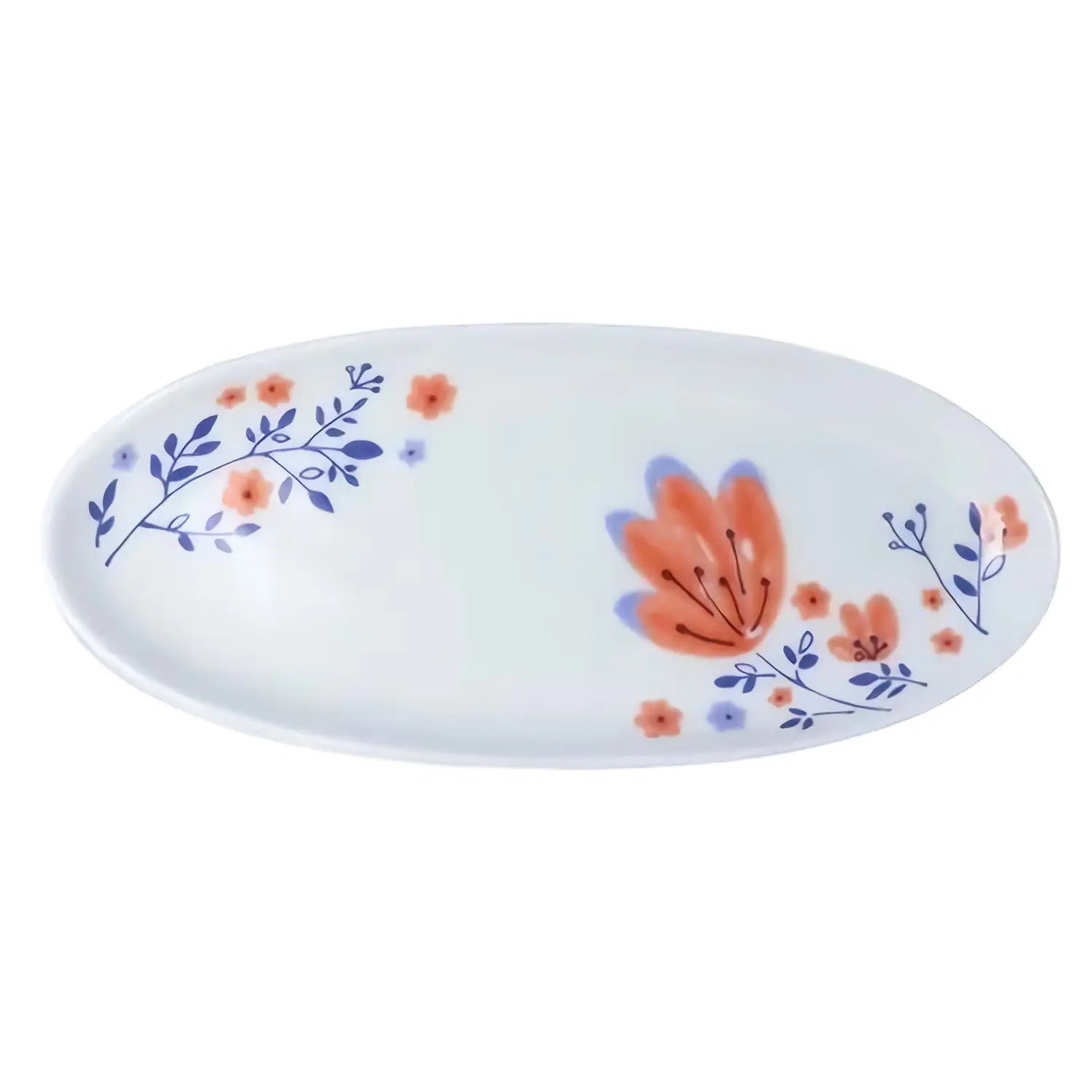 Premium Harekutani Haruhana Porcelain Oval Plate - Elegant Japanese Dinnerware for Fine Dining, Wedding Gifts & Home Decor