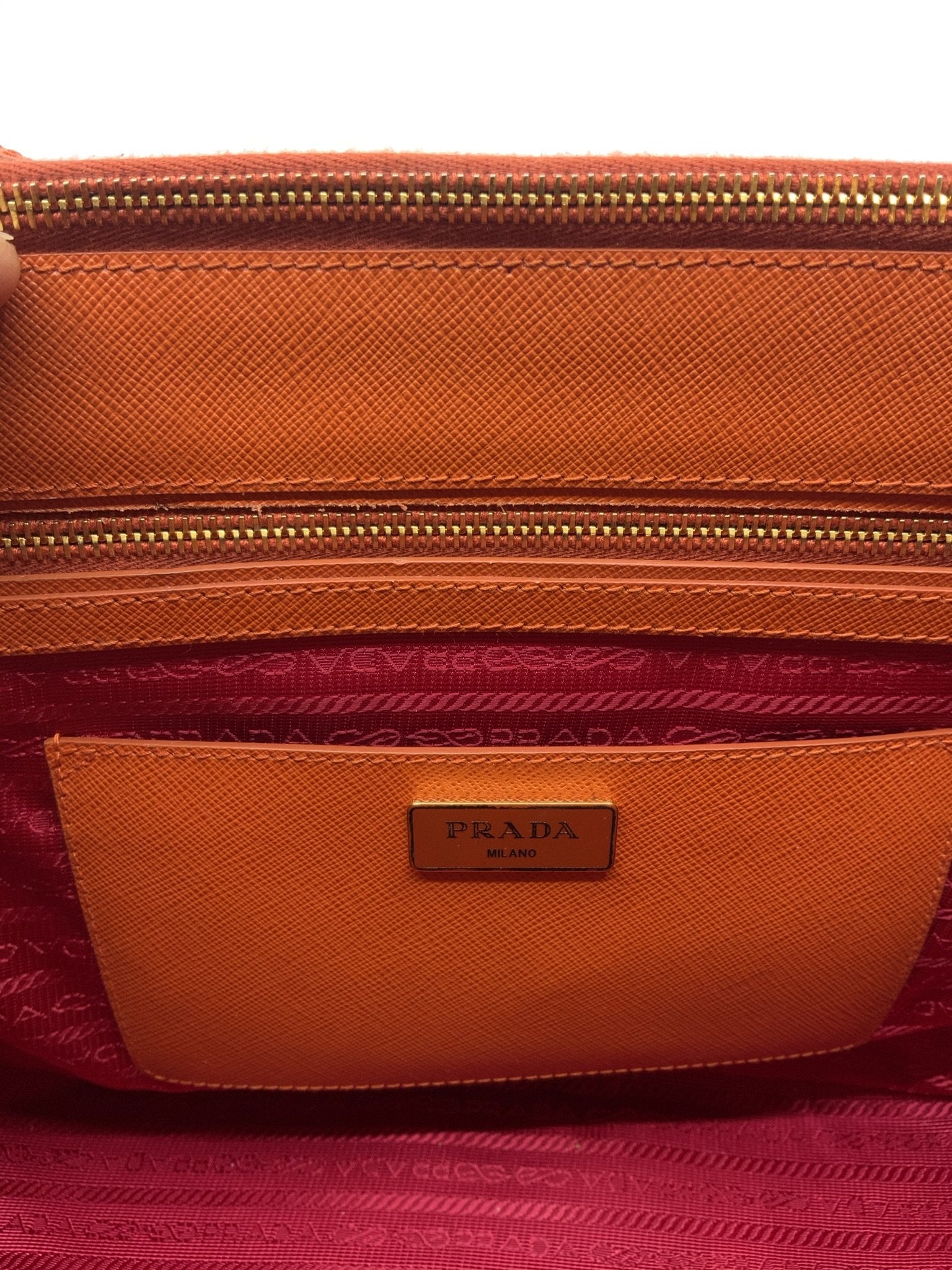 Prada Saffiano Leather Double Zip Tote Bag for Women - Luxury Designer Handbag with Two Compartments | Perfect for Work, Travel & Everyday Use