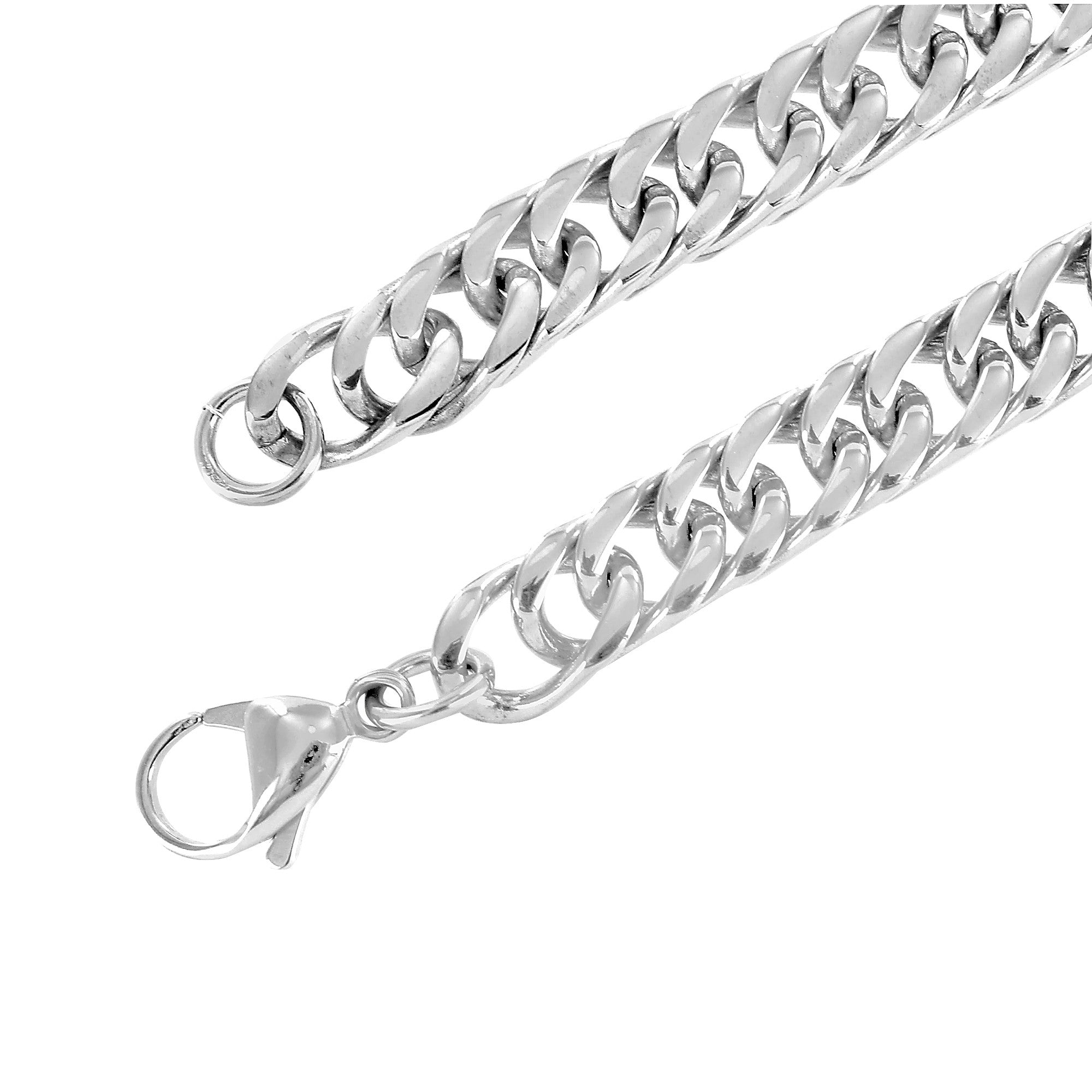 Premium Stainless Steel Miami Cuban Link Chain - 8mm Thick White Gold Plated Men's Jewelry for Hip Hop Style & Everyday Wear
