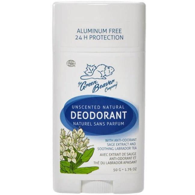 Green Beaver Natural Deodorant for Women & Men - Unscented, Aluminum-Free, 50g - All-Day Protection for Sensitive Skin - Perfect for Gym, Work & Daily Use