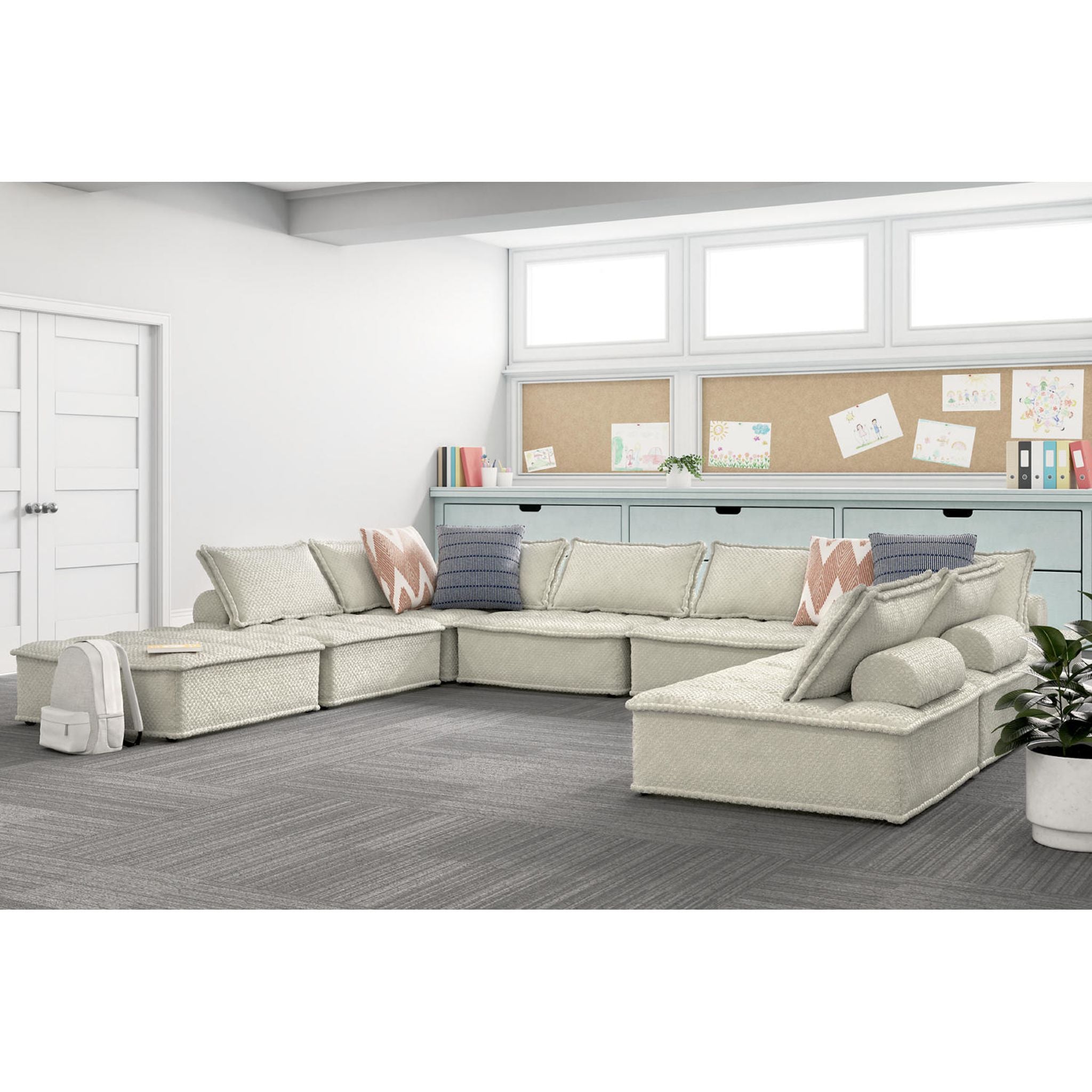 8-Piece Modular Sectional Sofa Set - Modern L-Shaped Couch with Reversible Chaise for Living Room, Family Room & Home Theater