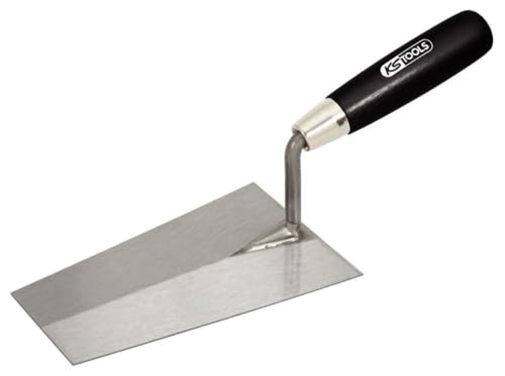 KS TOOLS 240mm Square Edged Gauging Trowel - Wood Handle for Masonry Work