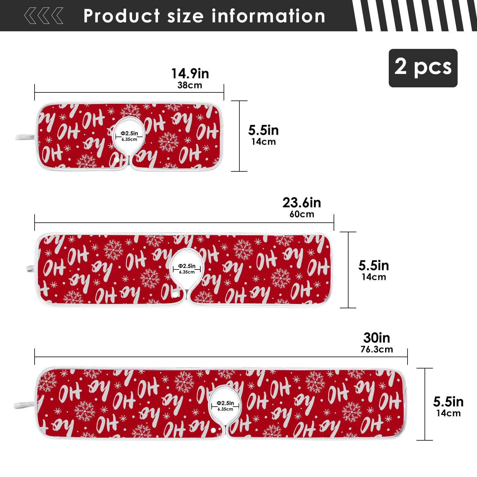 2 Pack Christmas Snowflake Sink Splash Guard - Absorbent Kitchen Faucet Mat, Drip Catcher & Drying Mat for Farmhouse, Bathroom, Bar - Perfect for Holiday Decor & Spill Protection
