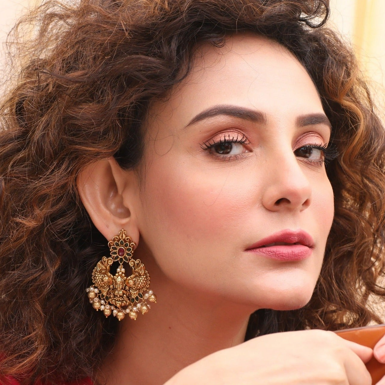 Aadvik Antique Chandbali Earrings - Handmade Indian Jewelry for Women, Traditional Ethnic Bridal Earrings - Perfect for Weddings, Parties & Festive Occasions