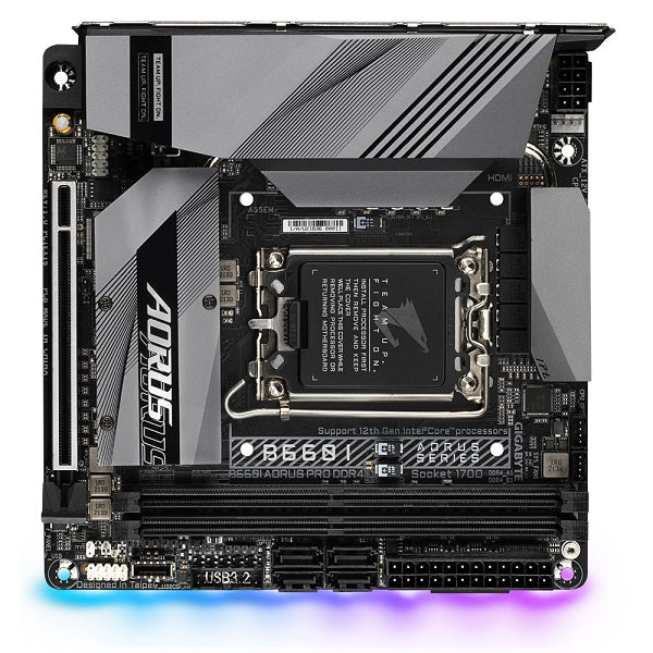 Gigabyte B660I AORUS PRO DDR4 Mini ITX Motherboard - LGA 1700 Socket for 12th Gen Intel Core i3/i5/i7/i9 CPUs | Compact Gaming PC Build, Home Theater & Office Desktop Computer