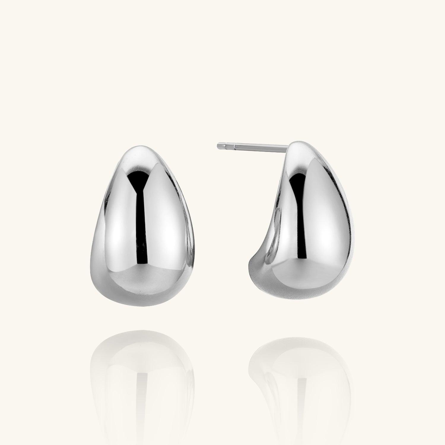 Shining Dome Hoop Earrings for Women - 14K Gold Plated Dangle Earrings, Hypoallergenic & Lightweight - Perfect for Parties, Weddings & Everyday Wear