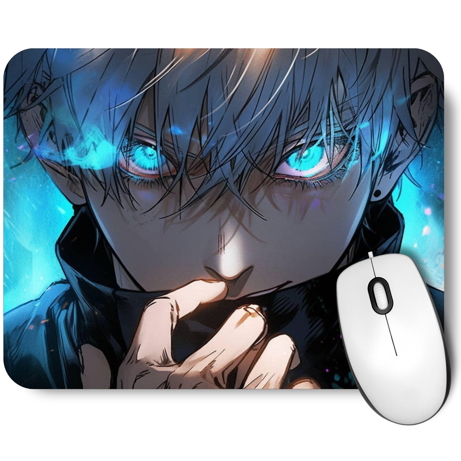 Anime Mouse Pad - Jujutsu Kaisen Gojo Printed Gaming Mousepad (9x7 Inch) with Anti-Slip Rubber Base & Smooth Surface for PC, Laptop, Office & Gaming - Perfect for Anime Fans & Esports Players