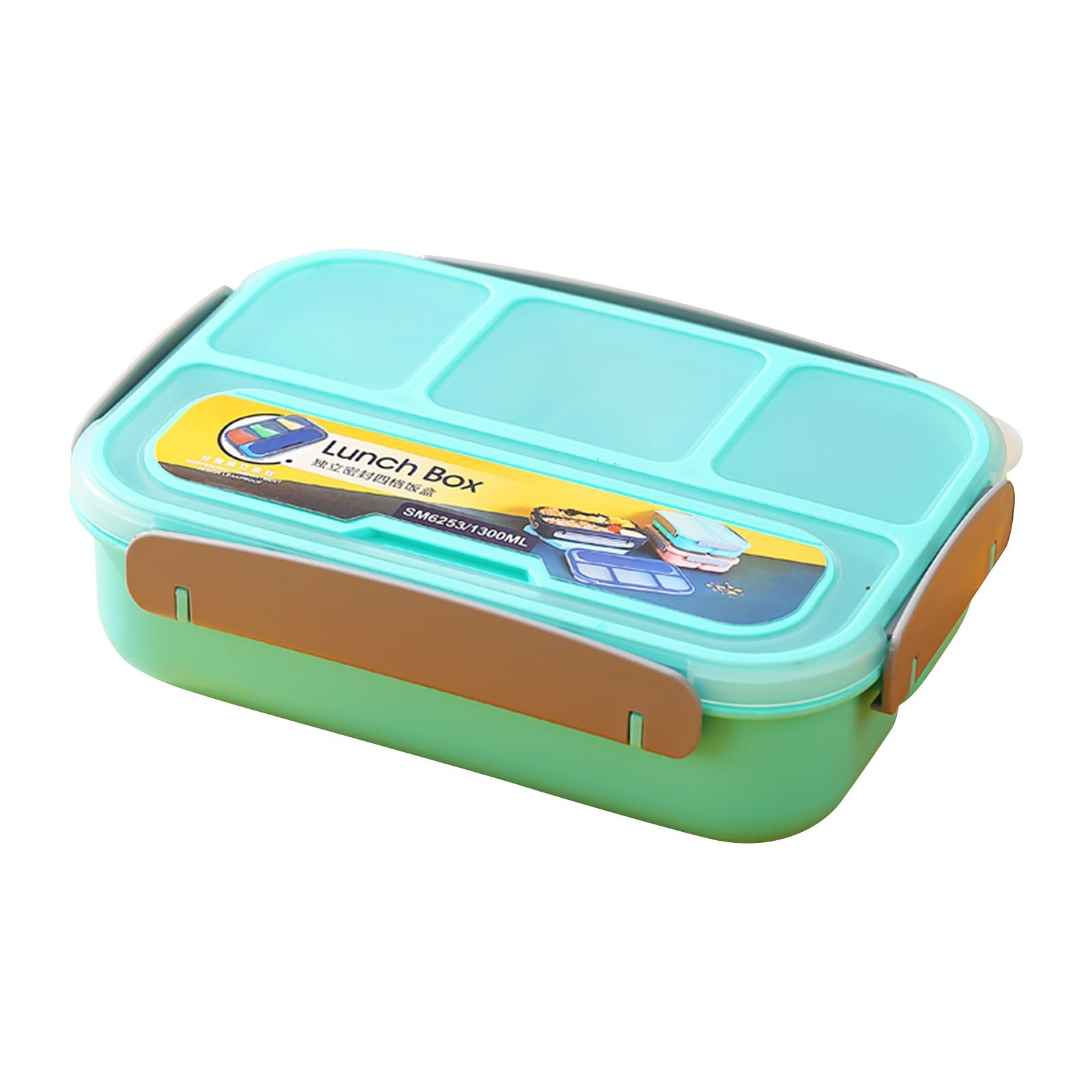 4-Pack BPA-Free Plastic Lunch Boxes with Lids - Microwave & Dishwasher Safe, Leak-Proof Food Storage Containers for Kids School Lunch, Meal Prep & Office (Eco-Friendly, Green, 1 Size) - Perfect for Packing Healthy Snacks, Leftovers & On-the-Go Meals