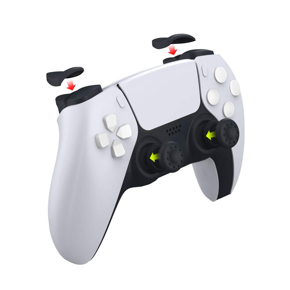 Premium PS5 Thumb Grips & Trigger Extenders - 4 Rubber Thumb Caps + 4 Trigger Extenders for Enhanced Gaming Control - Perfect for FPS, Racing & Action Games on PlayStation 5 Console