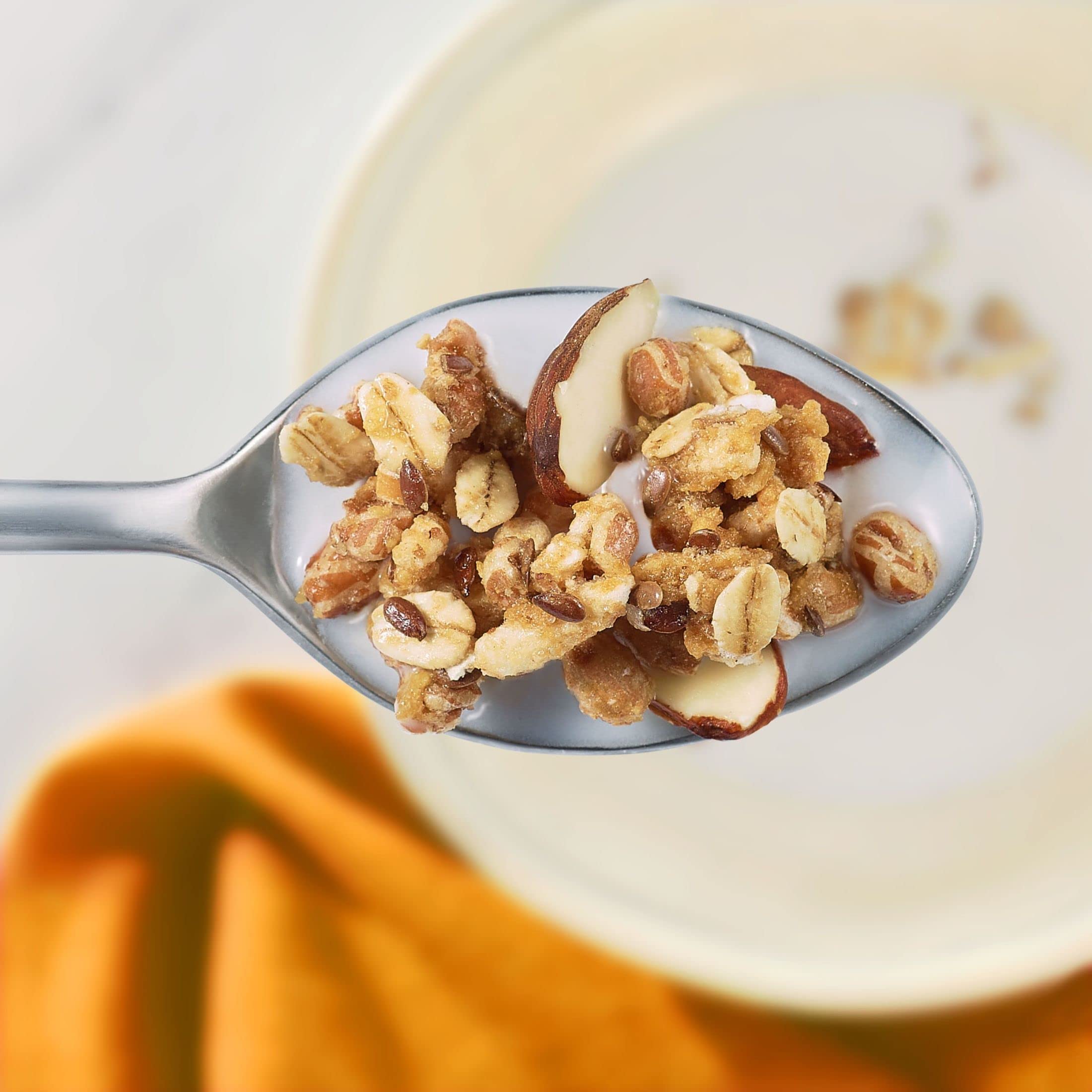 Kashi GO Breakfast Cereal - High Fiber Honey Almond Flax Crunch (14oz Box) | Healthy Family Breakfast | Perfect for Busy Mornings & On-the-Go Snacking