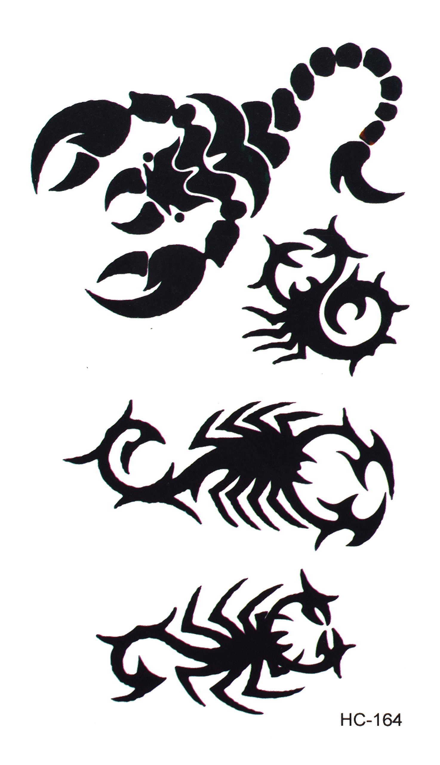 3D Temporary Tattoo Scorpion Design - Realistic Black Scorpion Fake Tattoo Sticker (10.5x6cm) for Halloween Costume, Cosplay, Parties & Body Art