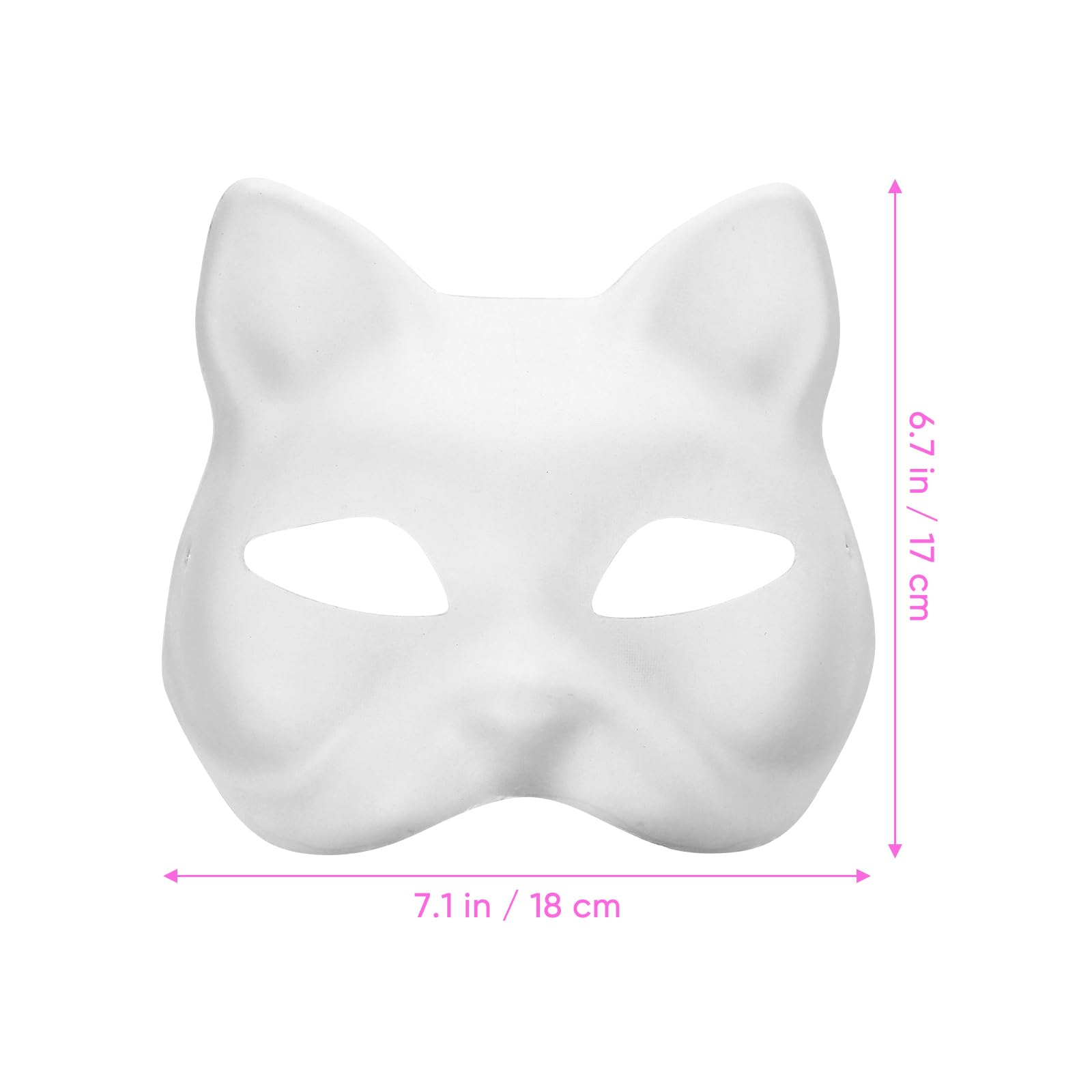 SAFIGLE 8-Piece Unpainted White Cat Mask Set - DIY Animal Face Masks for Kids, Halloween Costume, Party Favors, Arts & Crafts Projects - Perfect for Painting, Graffiti, and Creative Play