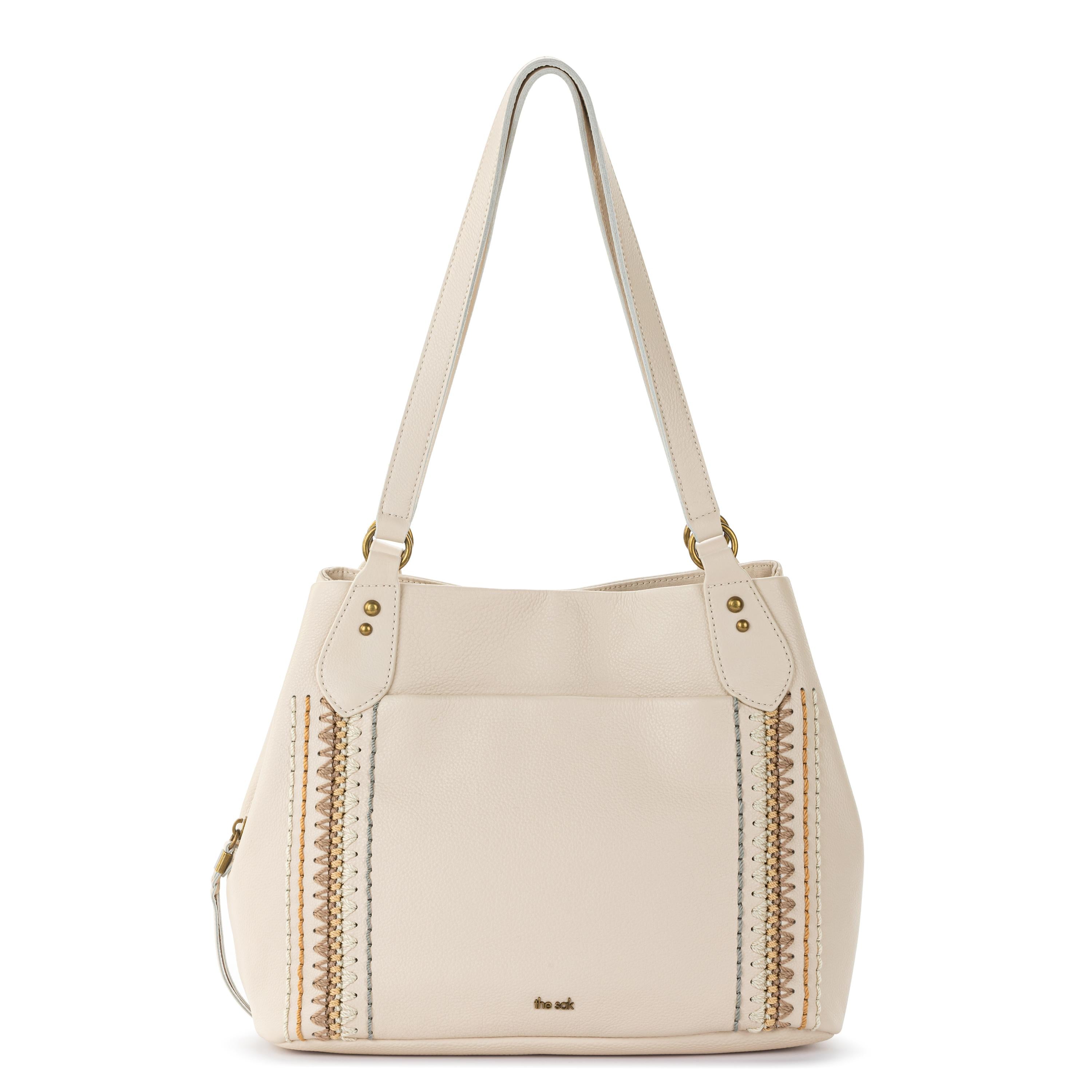 Melrose Satchel Genuine Leather Handbag in Stone Neutral - Stylish Crossbody Purse for Women, Perfect for Work, Travel & Everyday Use