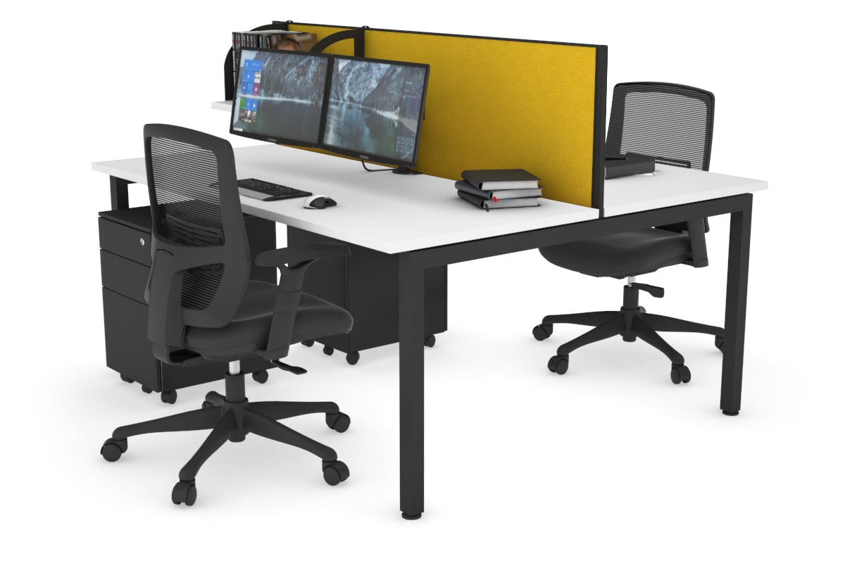 Quadro Square Legs 2 Person Office Workstation Desk - 1200L x 700W Modern Shared Workspace Solution for Home & Business Offices