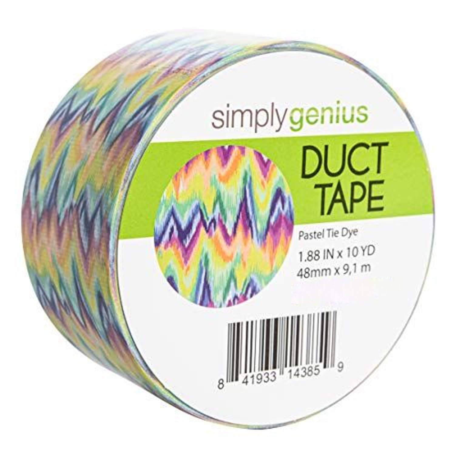 Simply Genius Patterned Duct Tape Roll - Colorful Craft Supplies for Kids & Adults | Pastel Tie Dye Design | DIY Projects, Home Decor & School Crafts