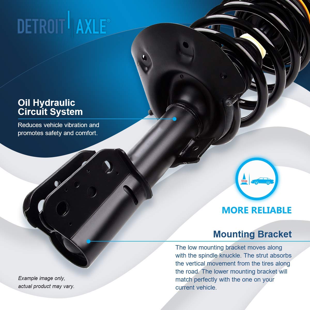 Detroit Axle - Complete Front Struts & Rear Shock Absorbers Kit for Chevy Uplander, Terraza, Relay & Pontiac Montana (Non-Self Leveling) - 2 Front Struts with Coil Springs + 2 Rear Shocks - Direct Replacement - Perfect for Smooth Ride & Suspension Repair