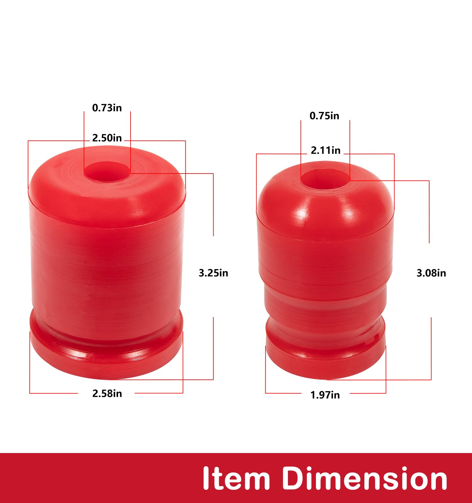 Jeep Wrangler JK JKU 2007-2018 Front & Rear Bump Stops Kit - Polyurethane Suspension Accessories (Set of 4) - Perfect for Off-Roading, Rock Crawling & Daily Driving